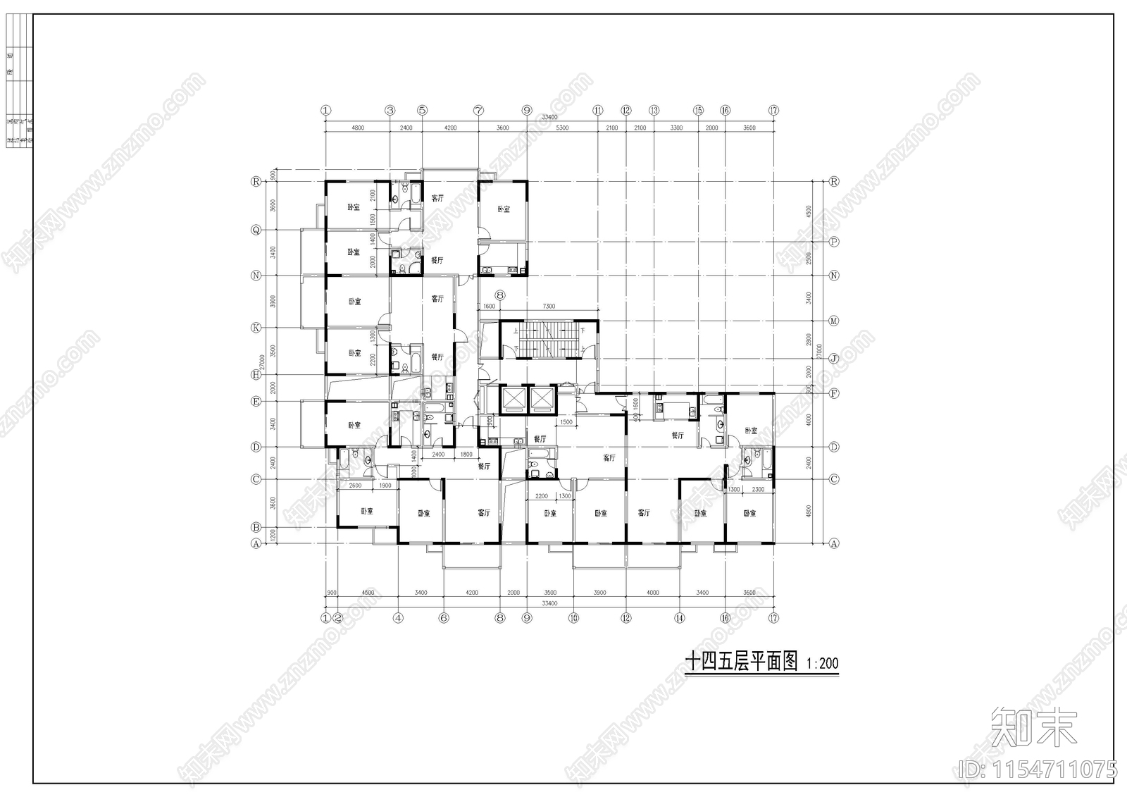 高层公寓设计方案cad施工图下载【ID:1154711075】