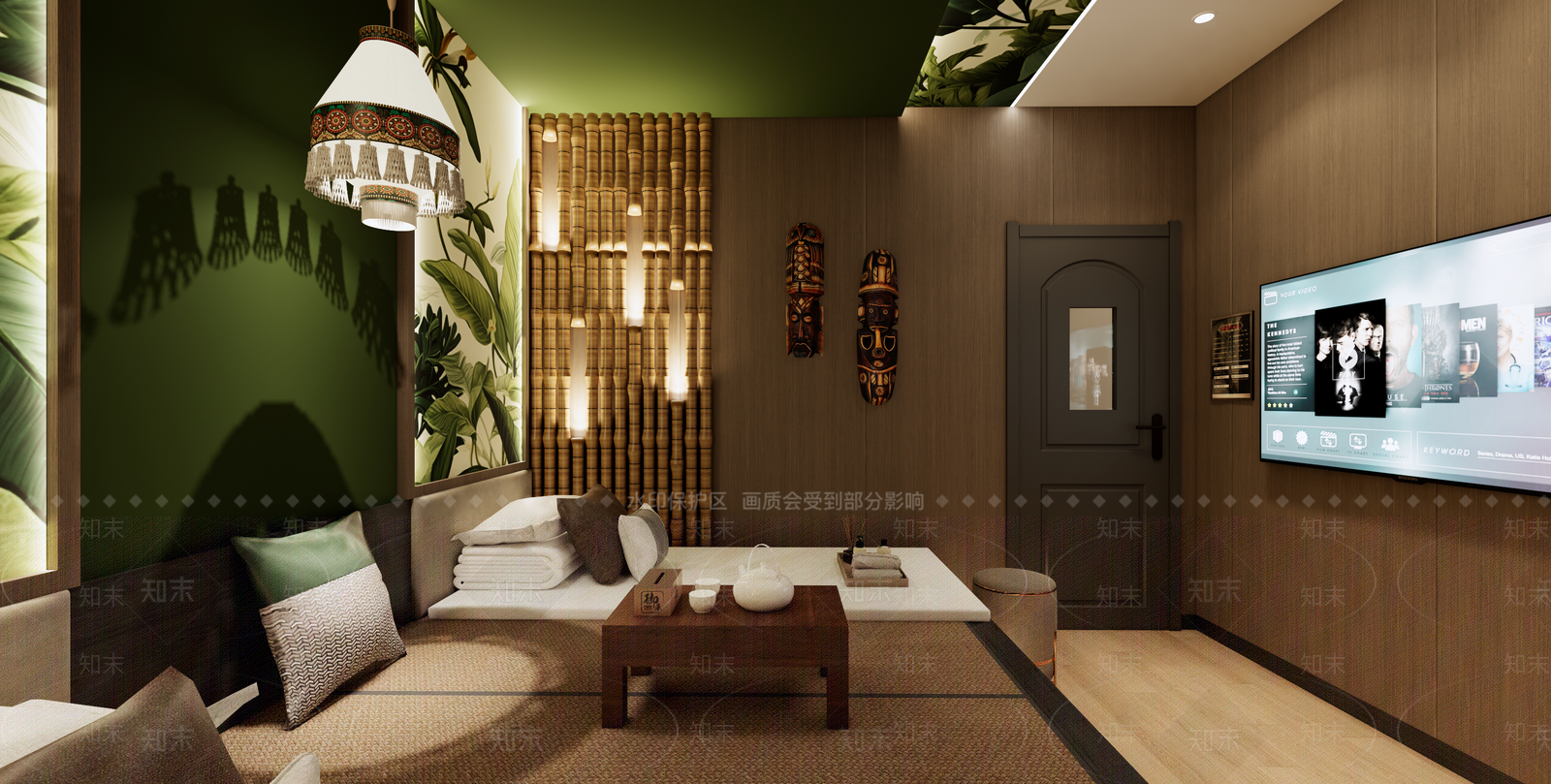 东南亚风SPA包厢SU模型下载【ID:1154812889】