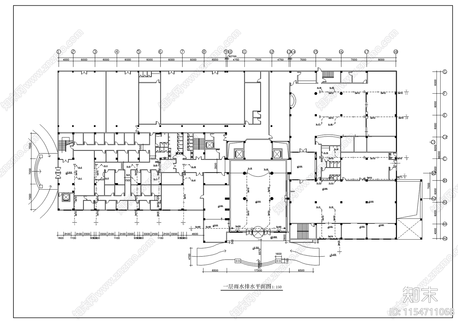 酒店给排水及消防全套CAD施工图下载【ID:1154711068】