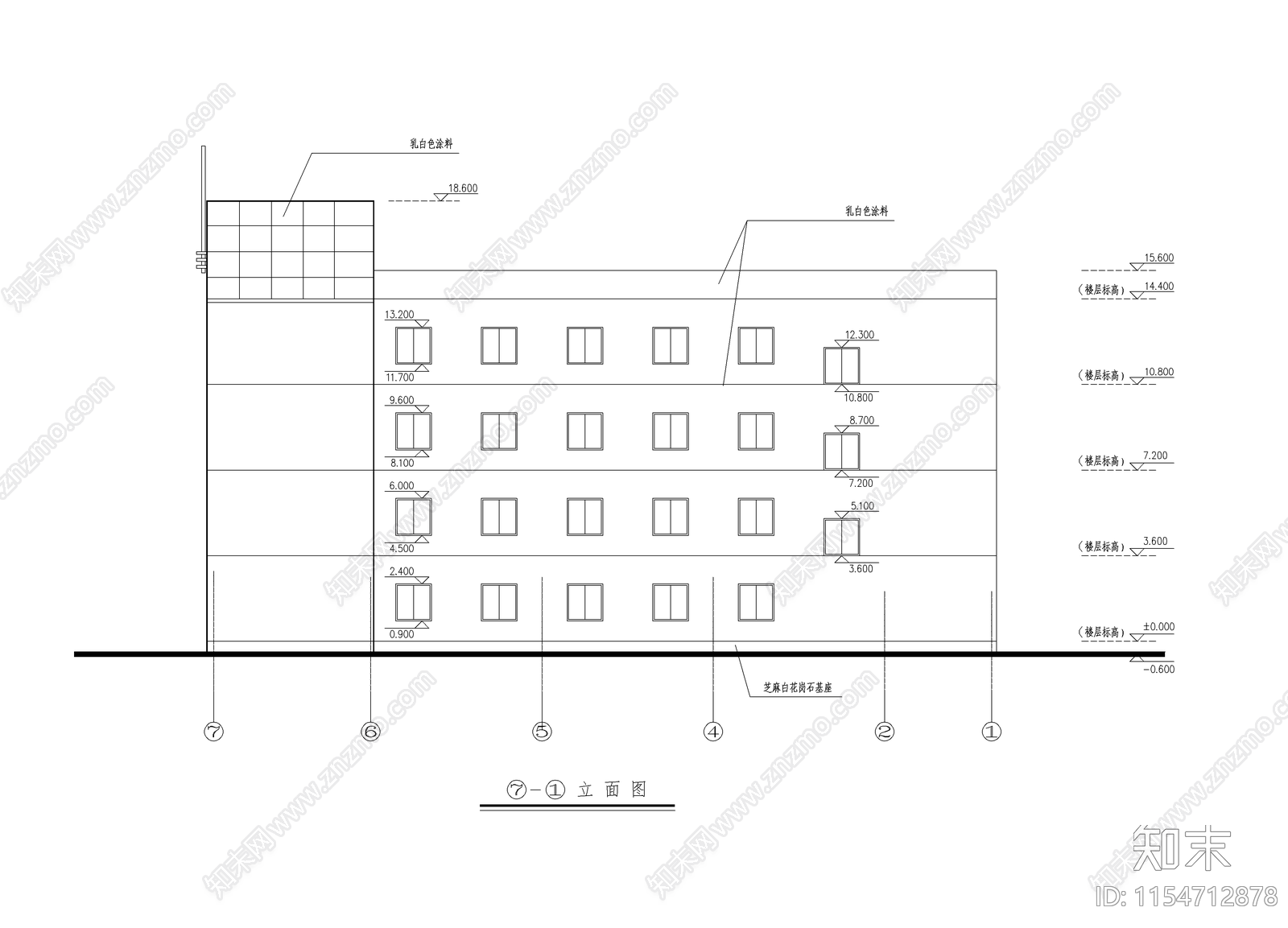 四层小型办公楼设计cad施工图下载【ID:1154712878】