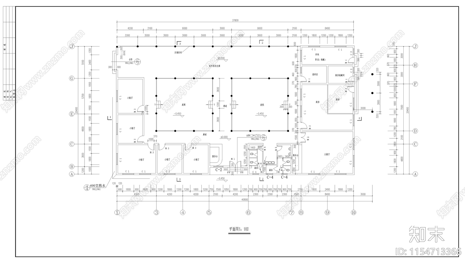 徽派建筑之农家饭庄cad施工图下载【ID:1154713366】