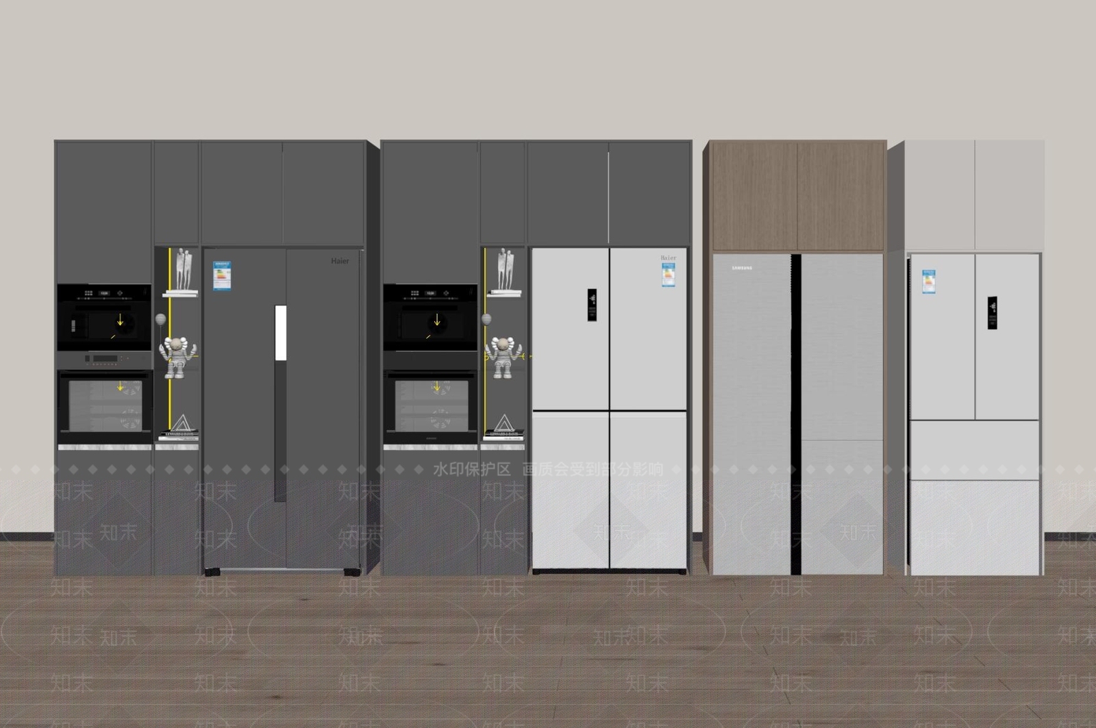 冰箱组合SU模型下载【ID:1154717127】
