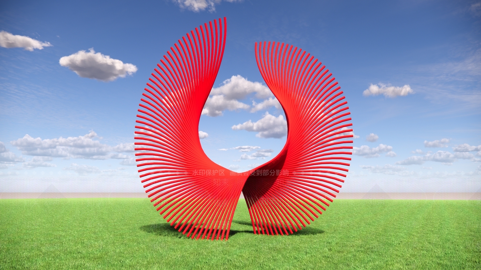 现代凤凰展翅景观小品SU模型下载【ID:1154719623】