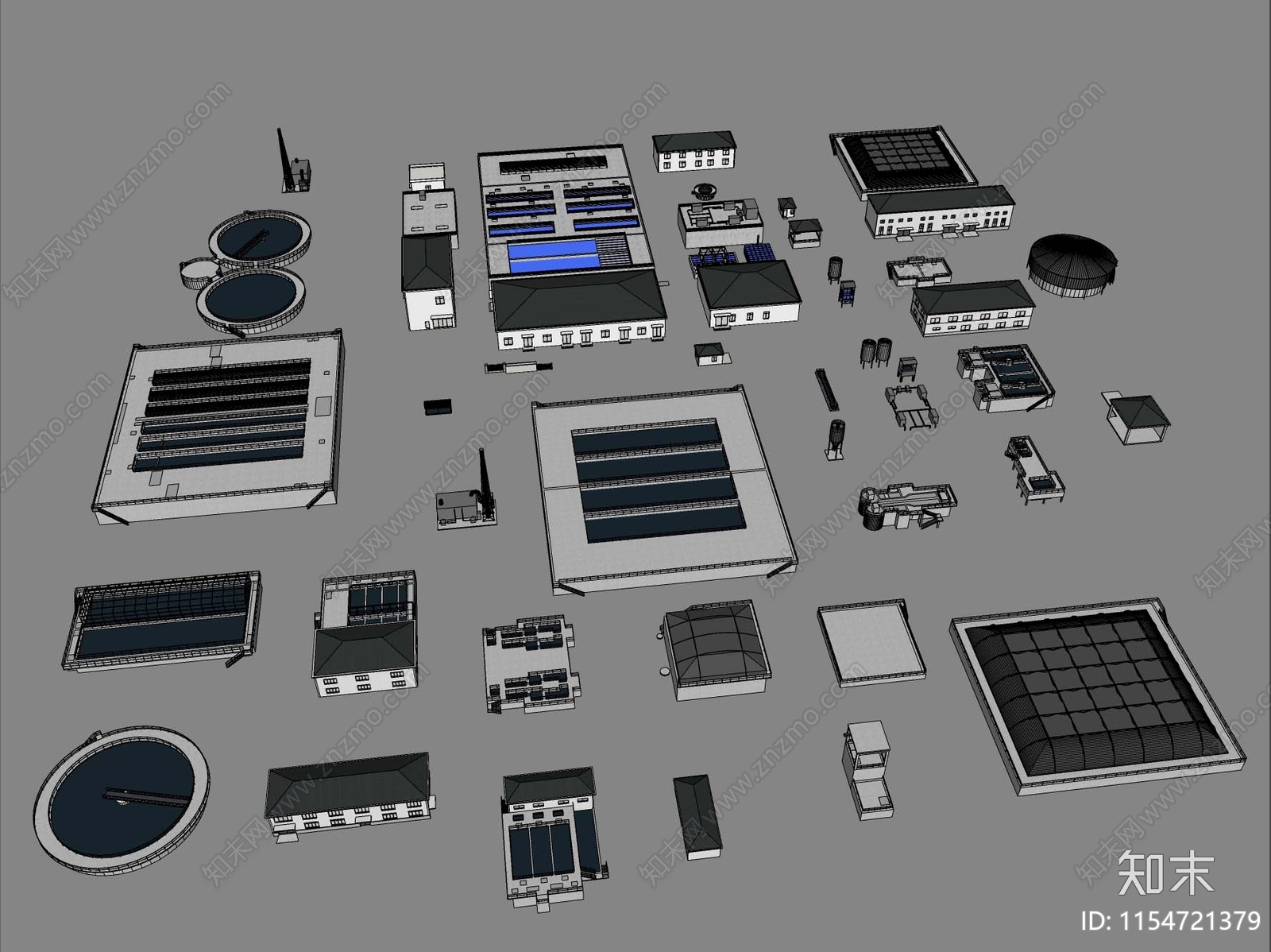 现代水厂SU模型下载【ID:1154721379】