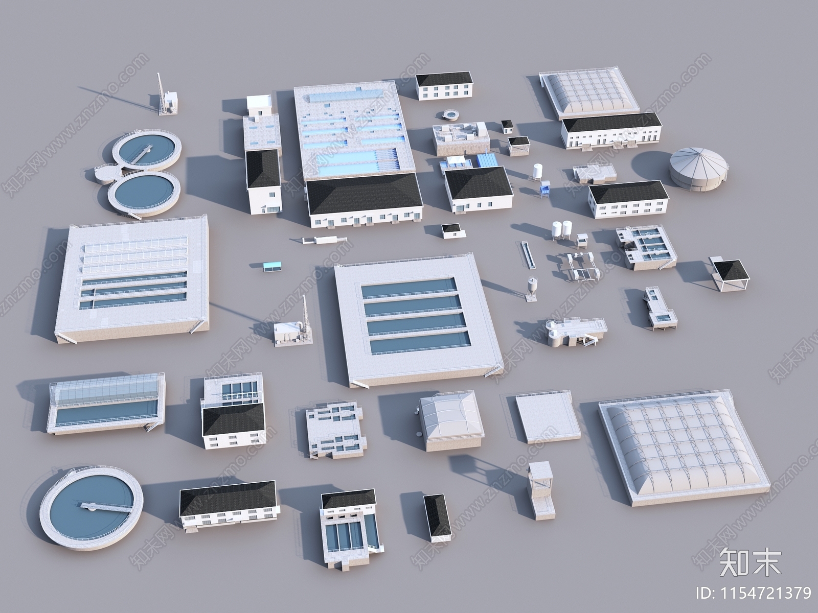 现代水厂SU模型下载【ID:1154721379】