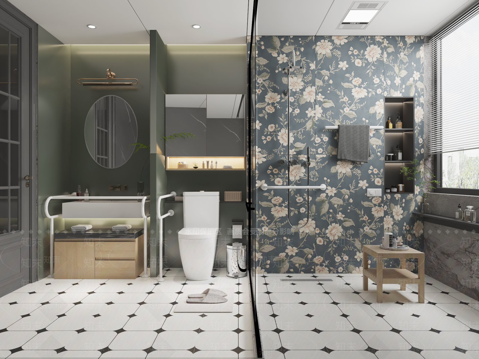 现代无障碍卫生间3D模型下载【ID:1154722283】