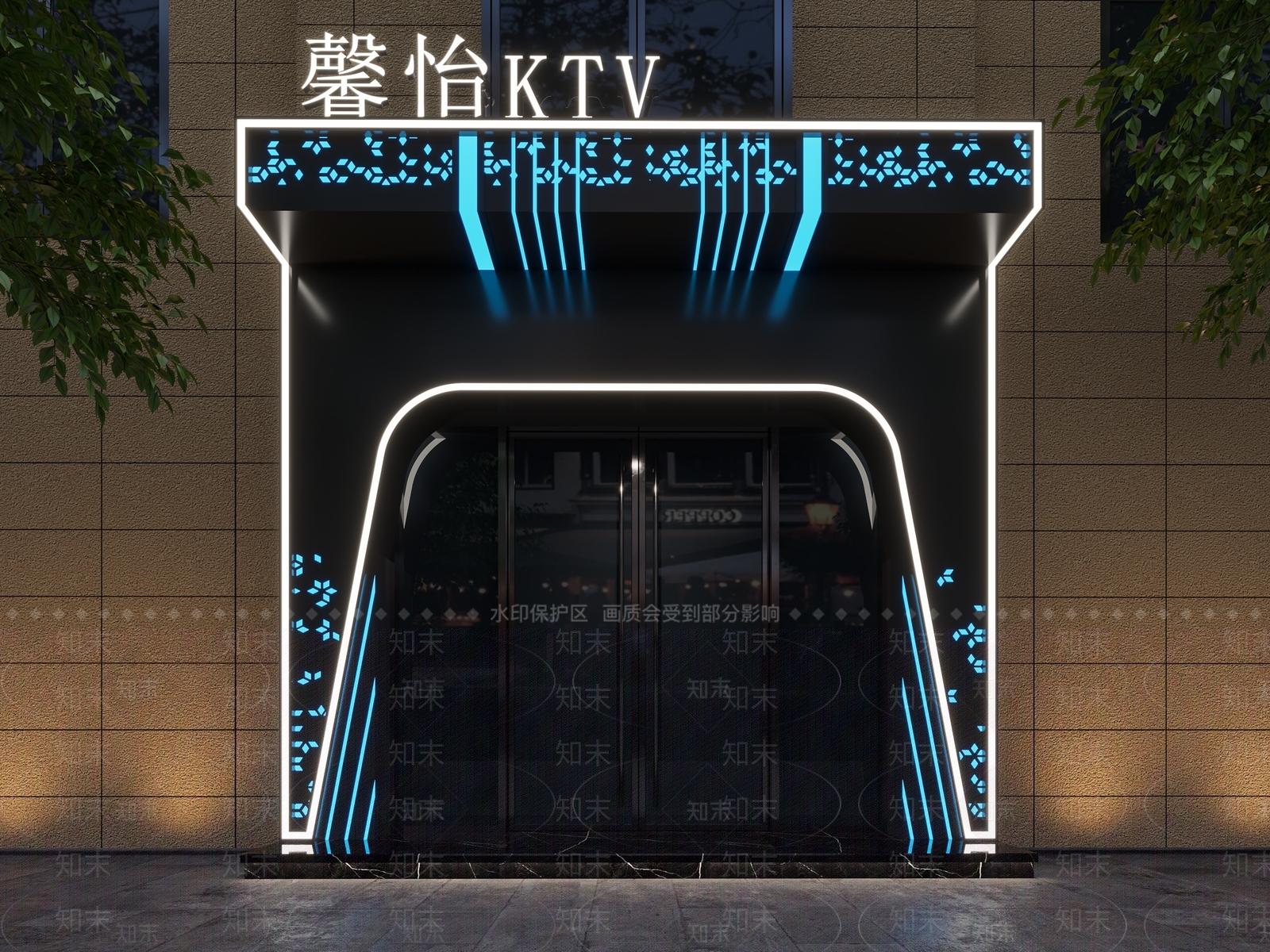 现代KTV门头3D模型下载【ID:1154722358】