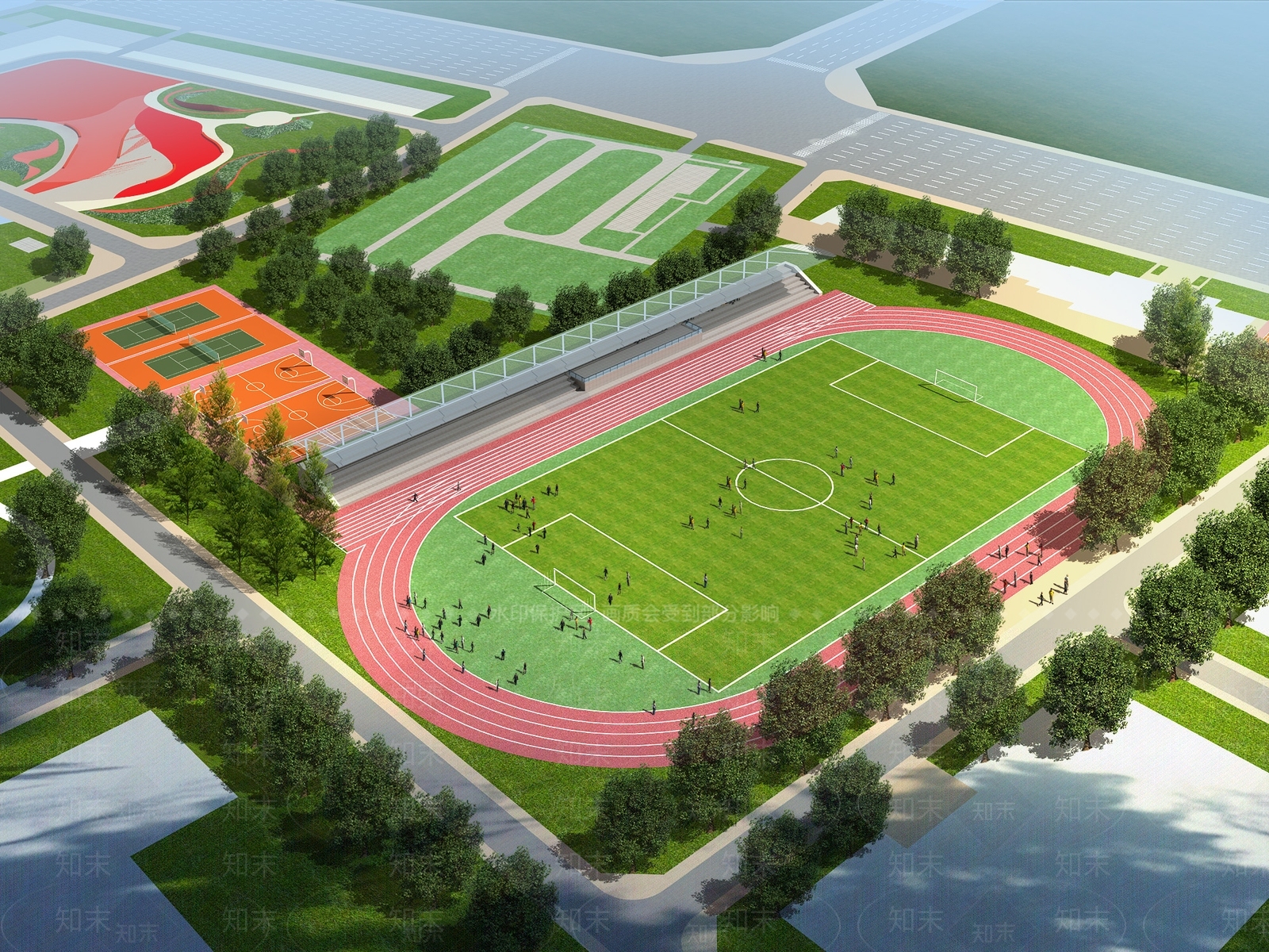 现代学校操场3D模型下载【ID:1154725860】