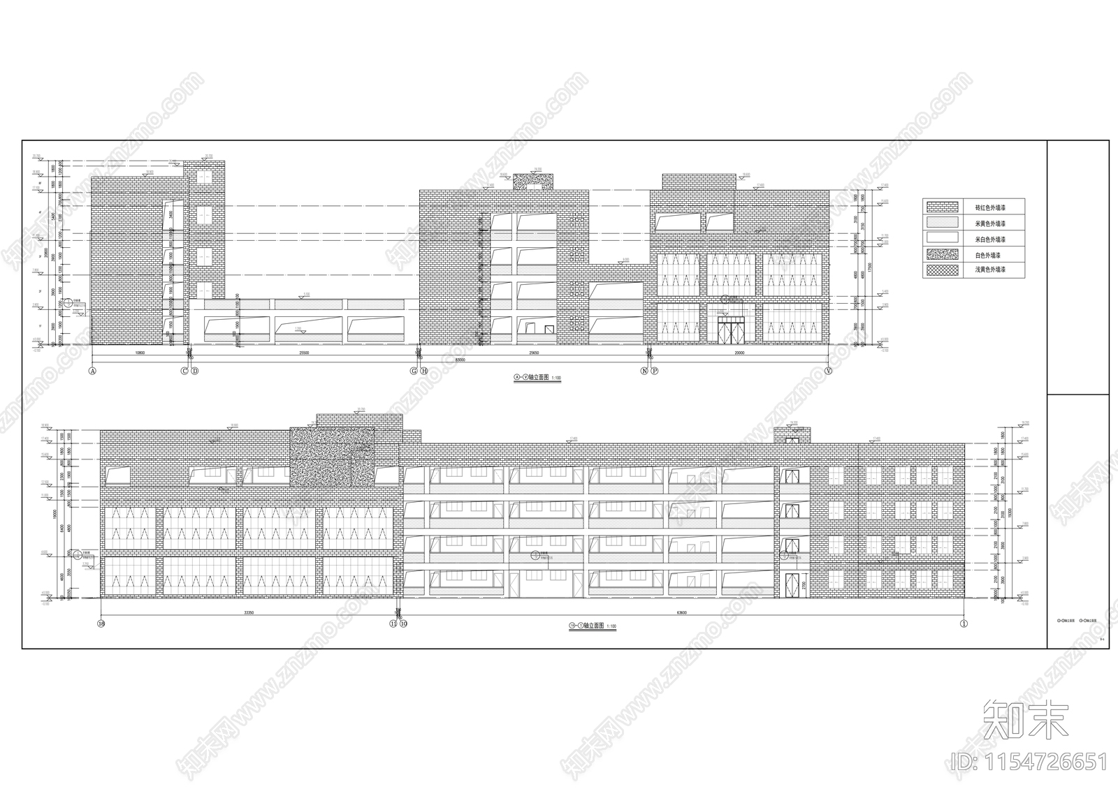 安置房小学建筑图cad施工图下载【ID:1154726651】