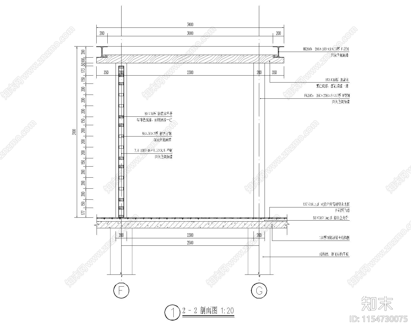 特色长廊做法详图cad施工图下载【ID:1154730075】