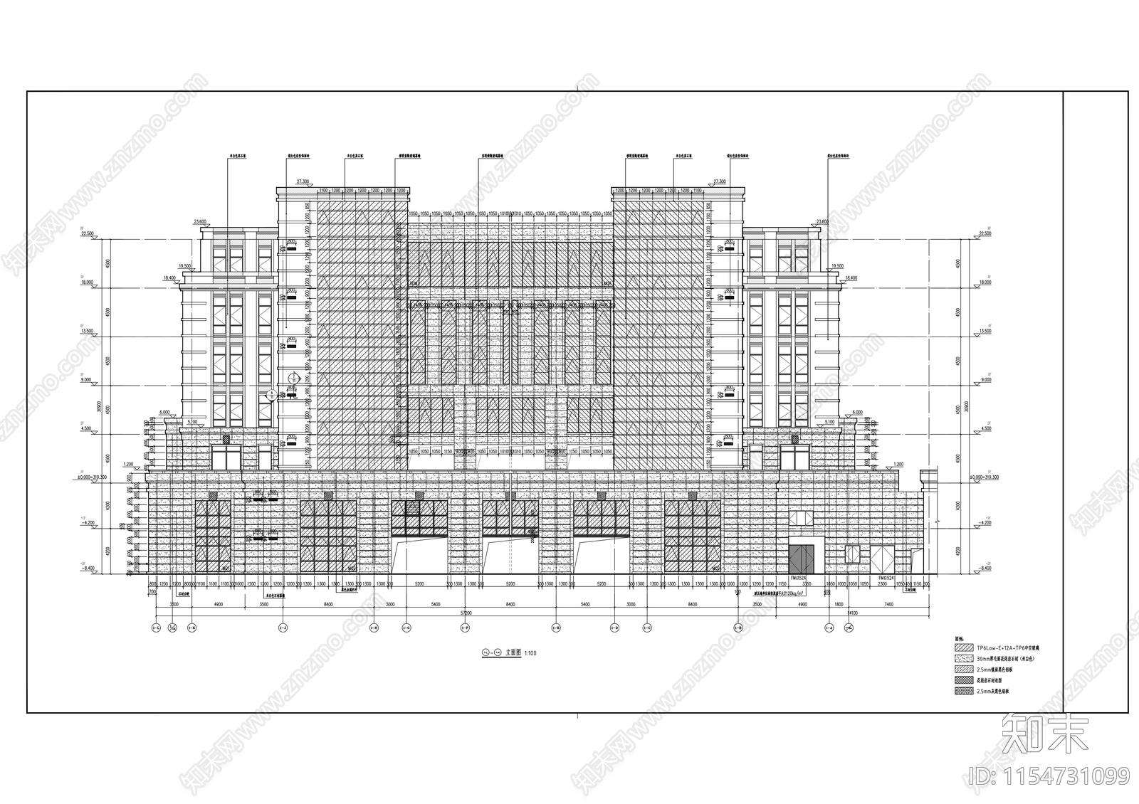 大学产业技术研究院幕墙图纸cad施工图下载【ID:1154731099】