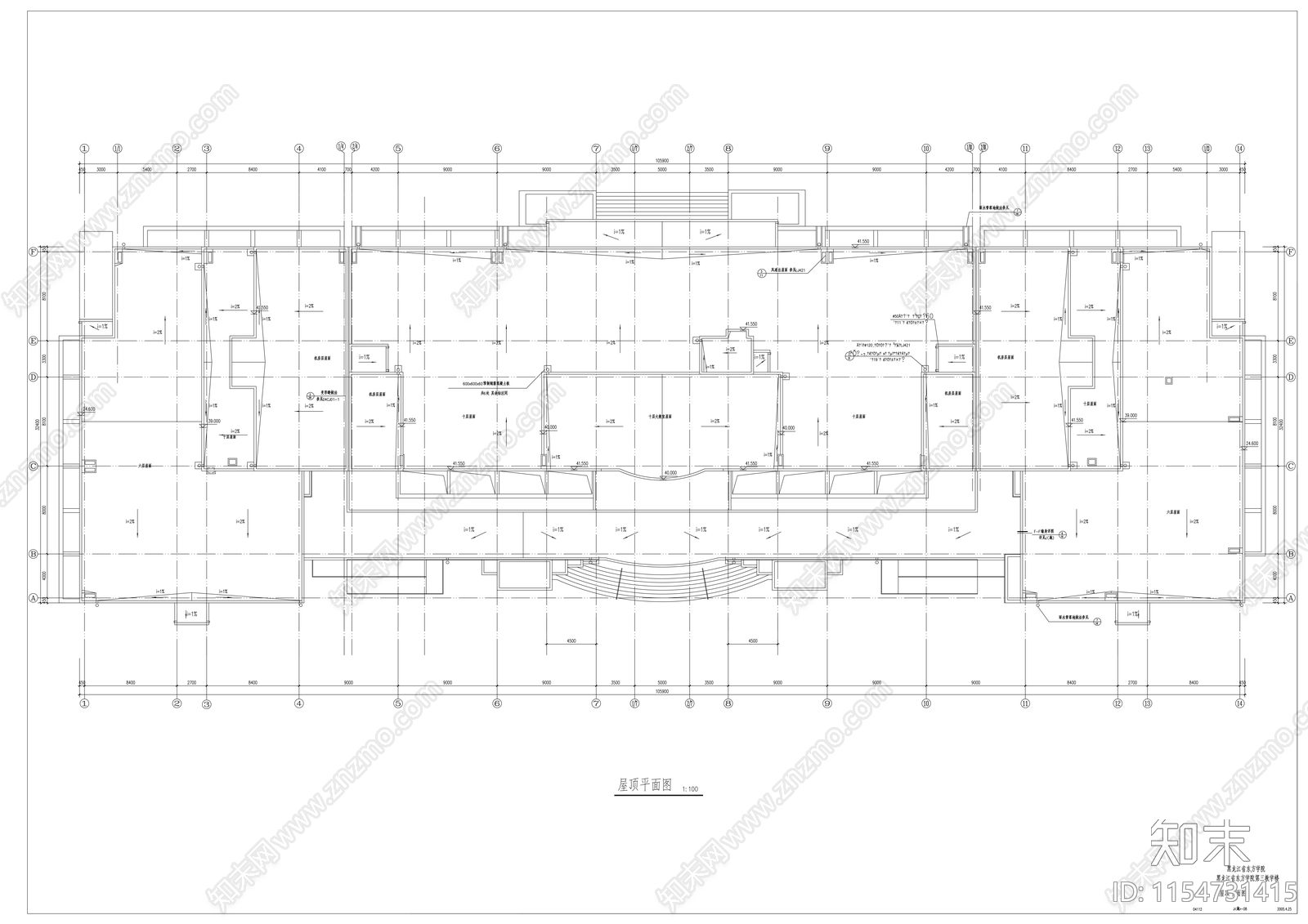 东方学院十层教学楼建筑方案图cad施工图下载【ID:1154731415】