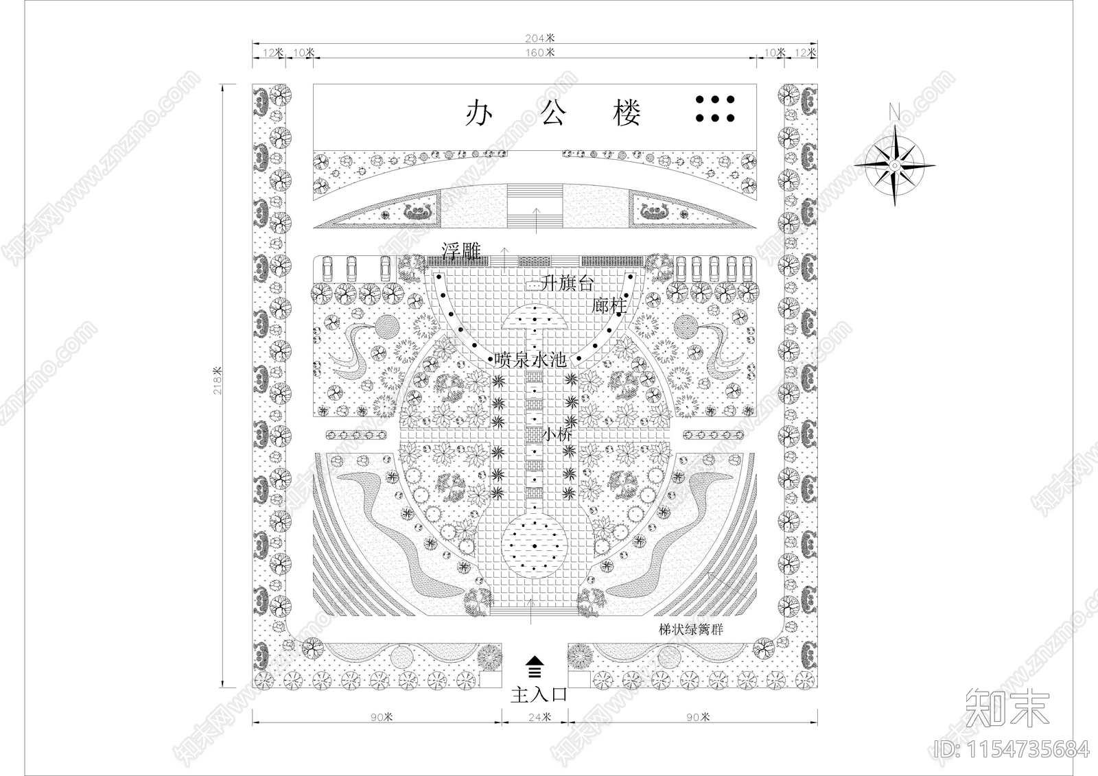 企业办公楼前施工图下载【ID:1154735684】