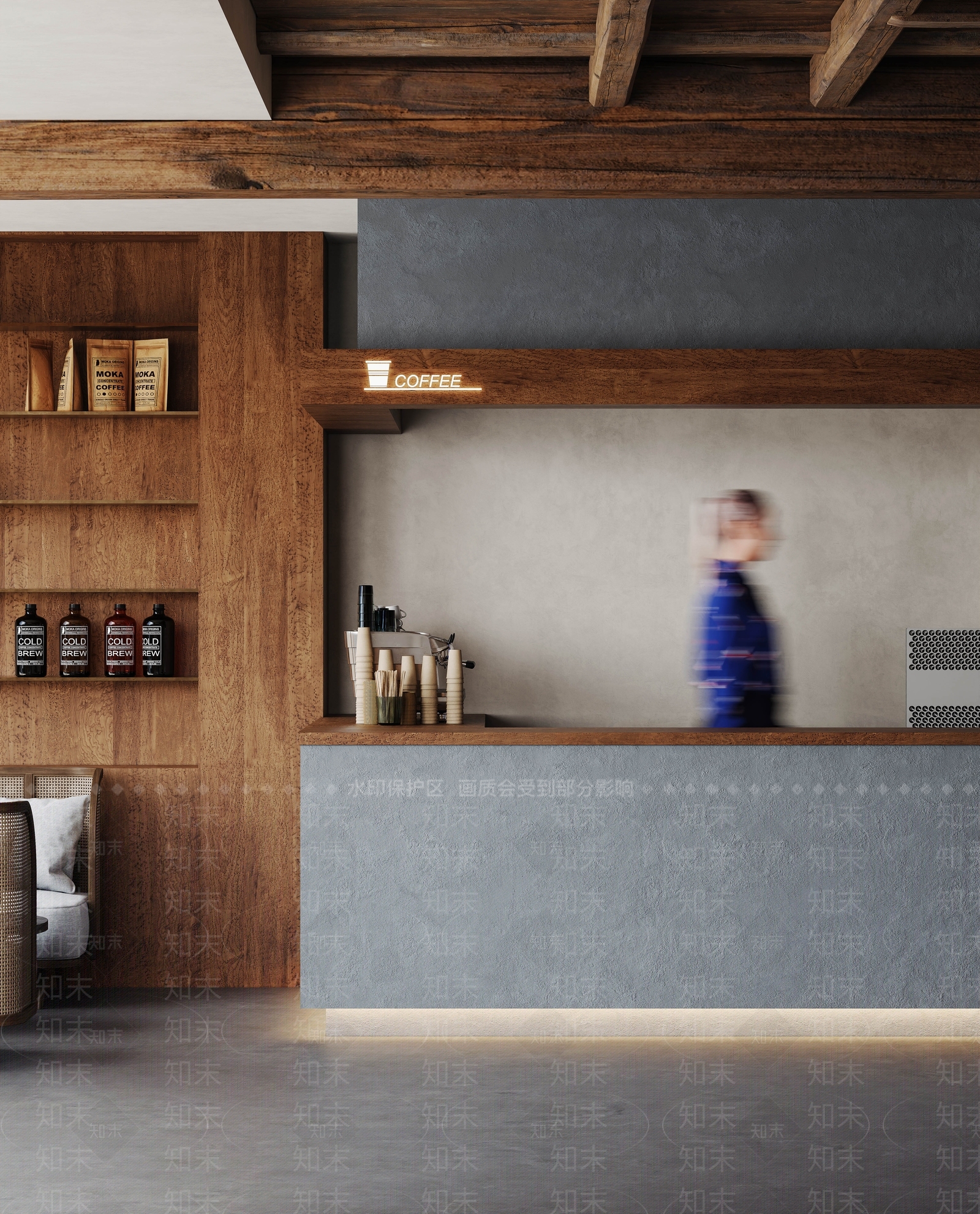 侘寂风咖啡厅前台3D模型下载【ID:1154740745】
