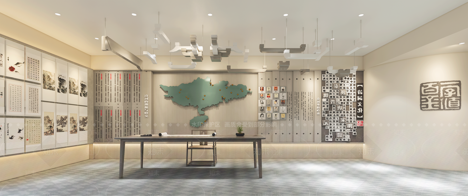 新中式文化展示区SU模型下载【ID:1154747461】