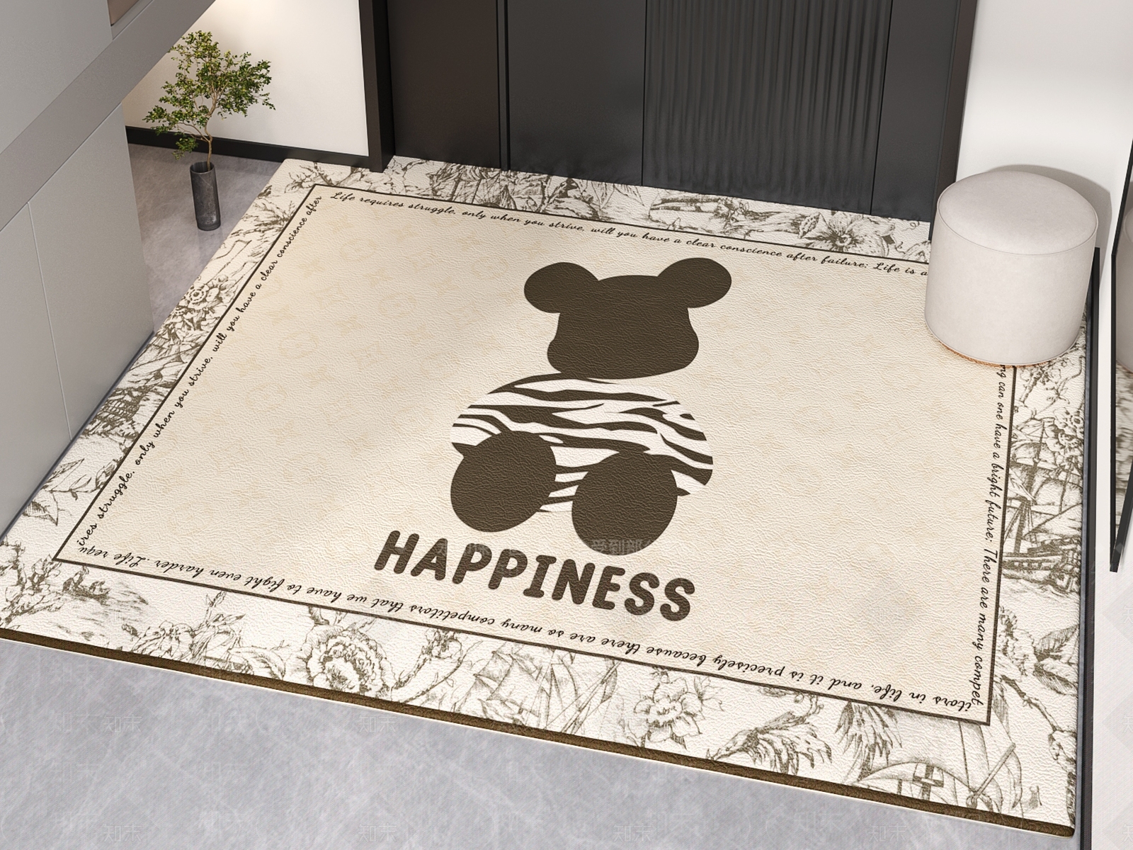 现代入户门地毯3D模型下载【ID:1154753324】