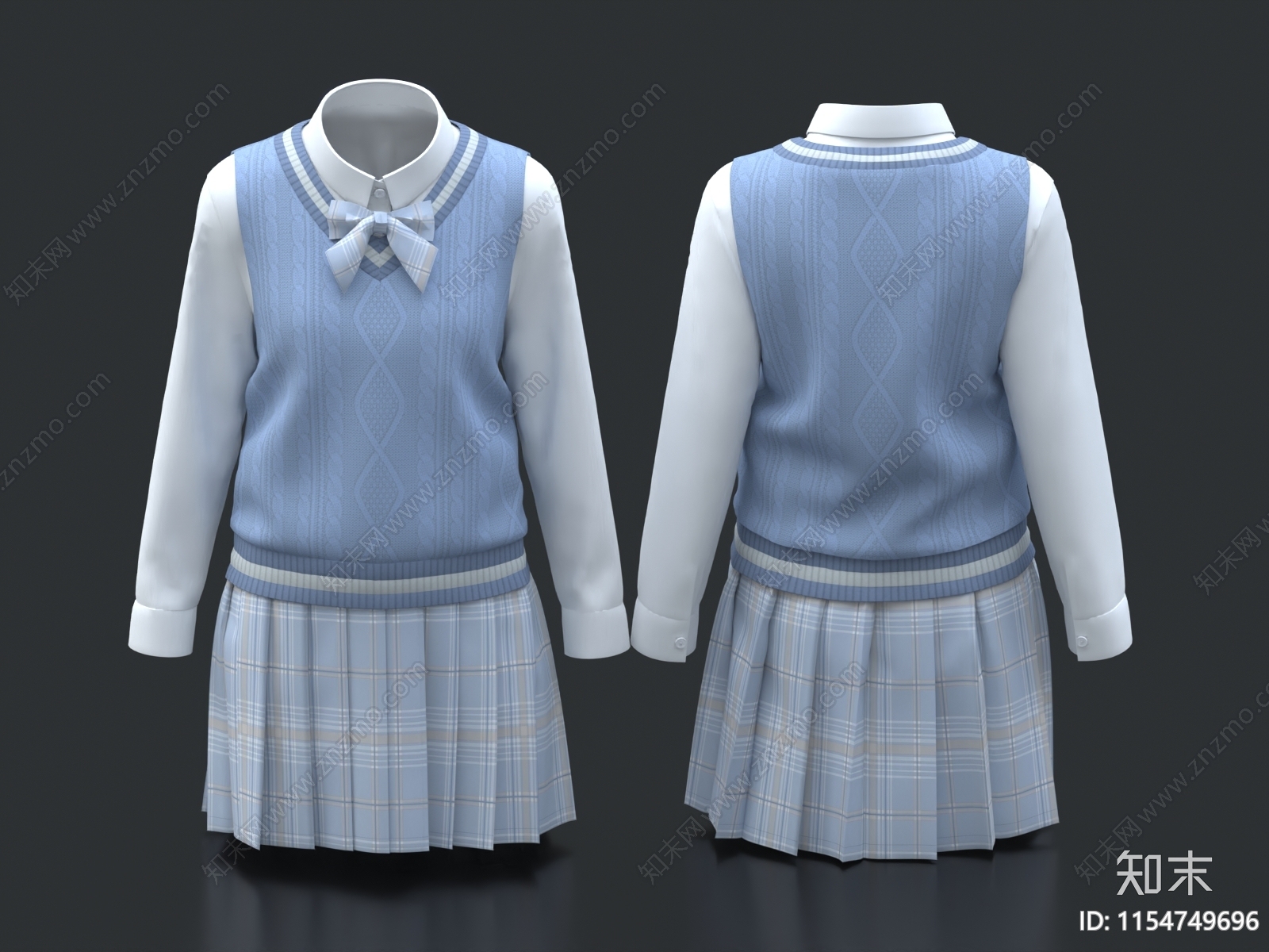 校服3D模型下载【ID:1154749696】