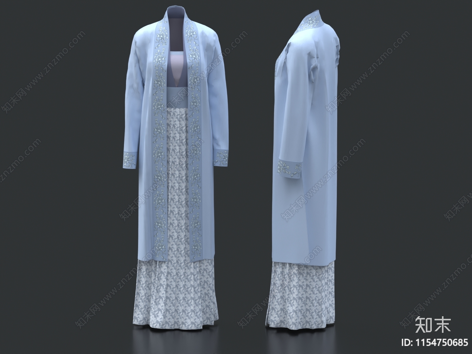 宋代衣服3D模型下载【ID:1154750685】