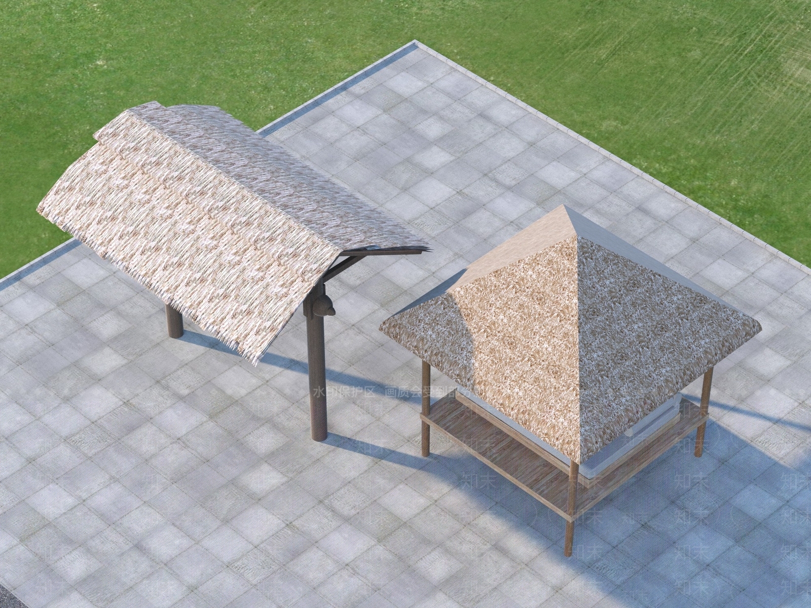 中式茅草亭3D模型下载【ID:1154750135】