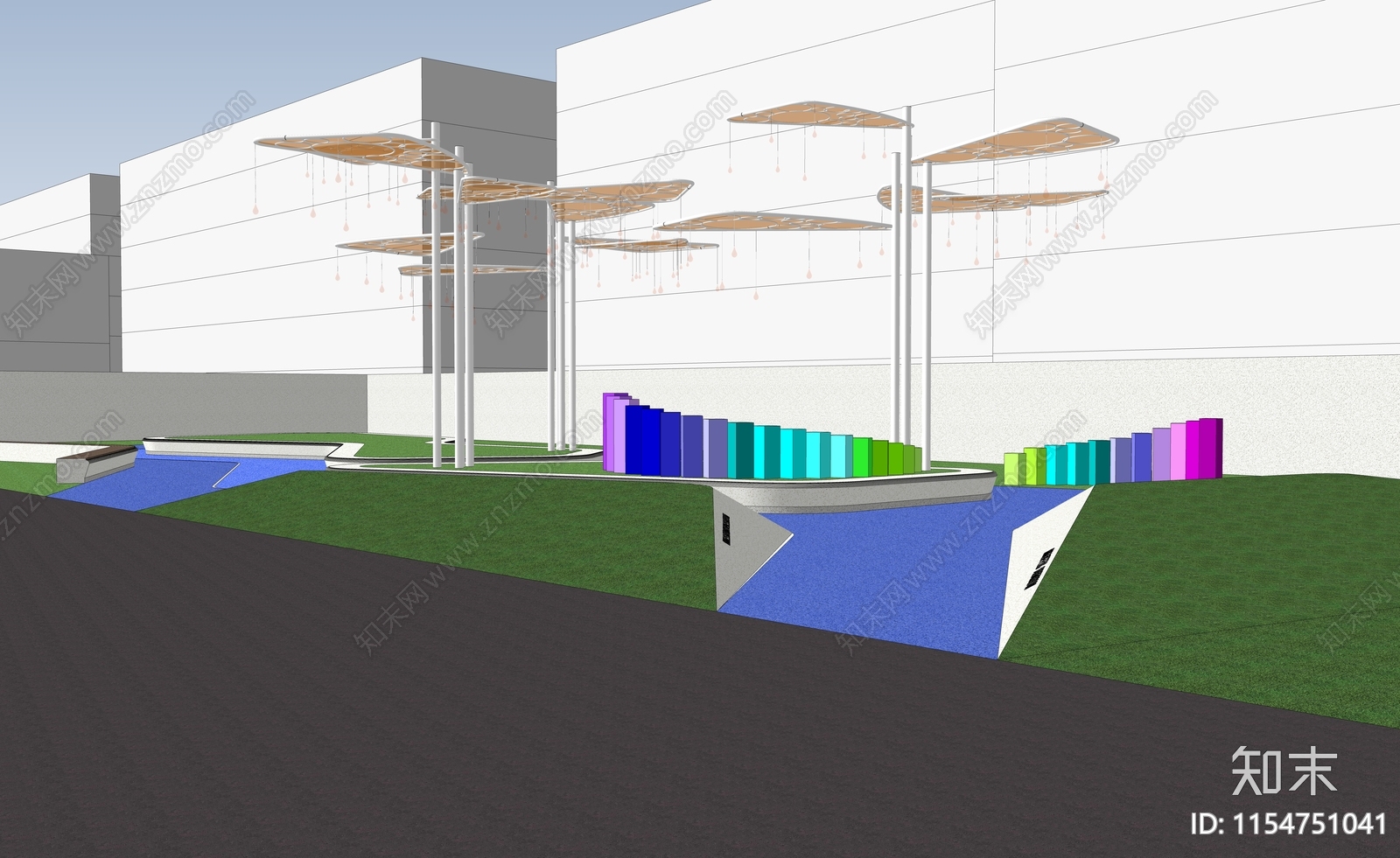 现代口袋公园SU模型下载【ID:1154751041】