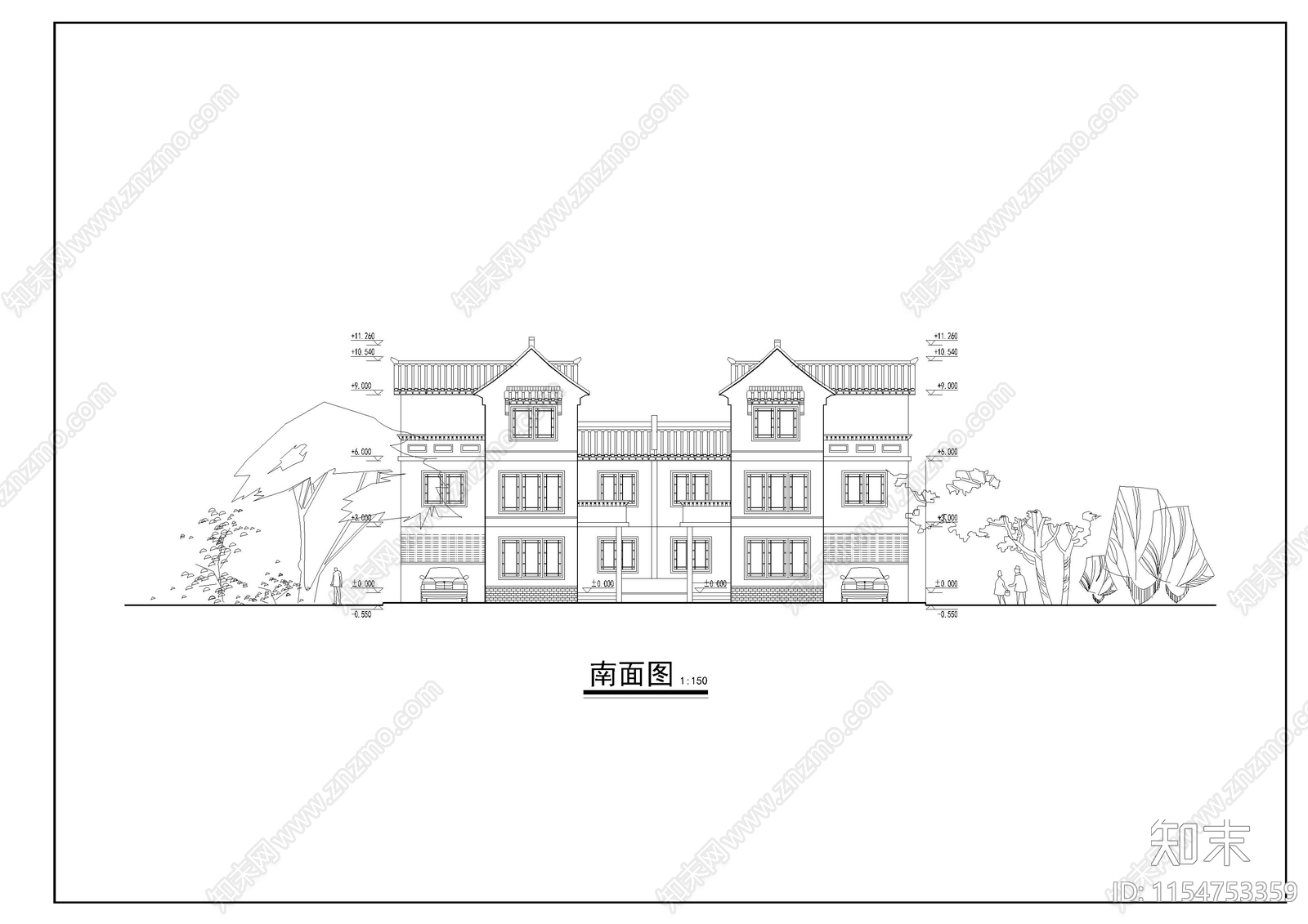 川南民居别墅设计方案cad施工图下载【ID:1154753359】