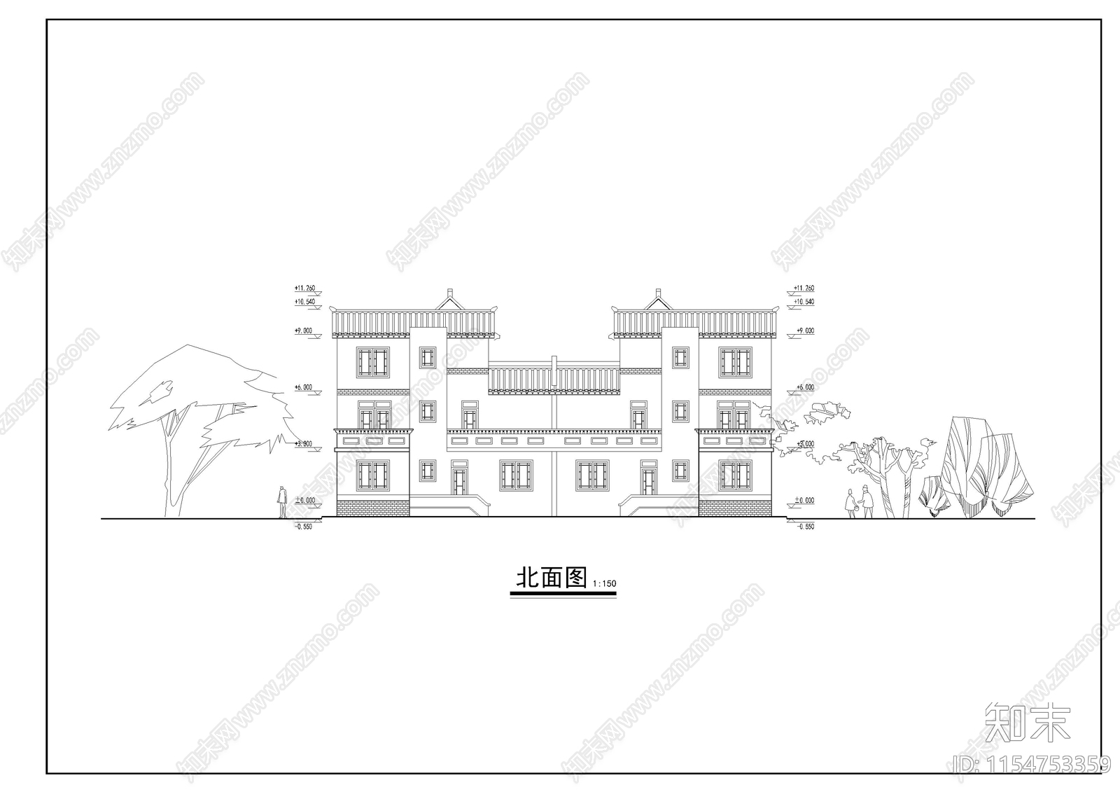 川南民居别墅设计方案cad施工图下载【ID:1154753359】