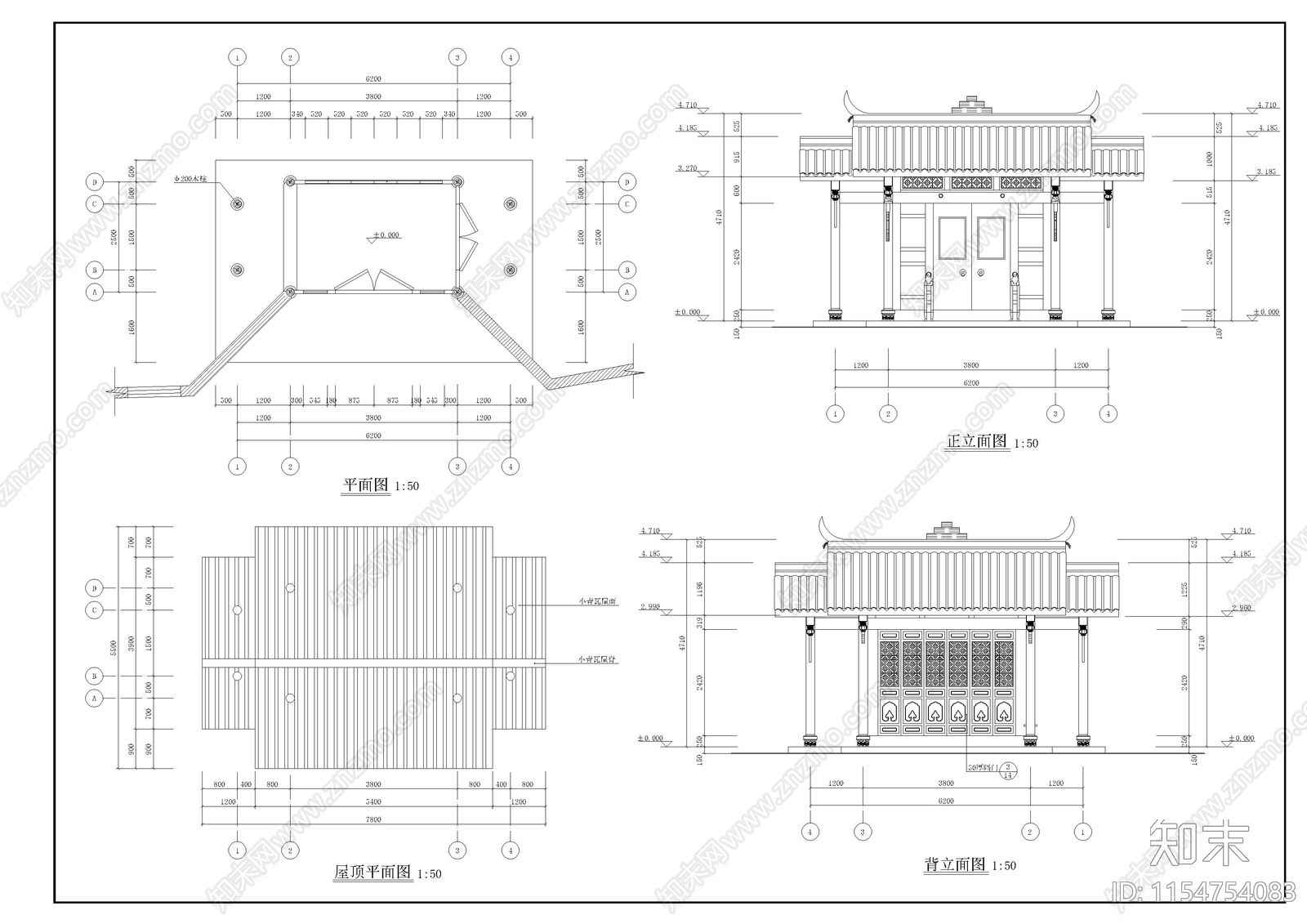 川西民居门厅方案cad施工图下载【ID:1154754083】