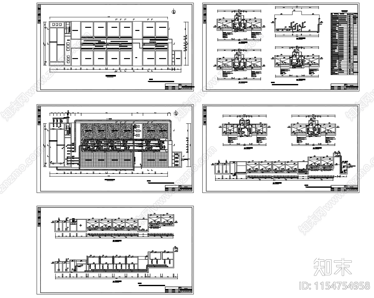 污水处理厂生物滤池平面剖面图cad施工图下载【ID:1154754958】