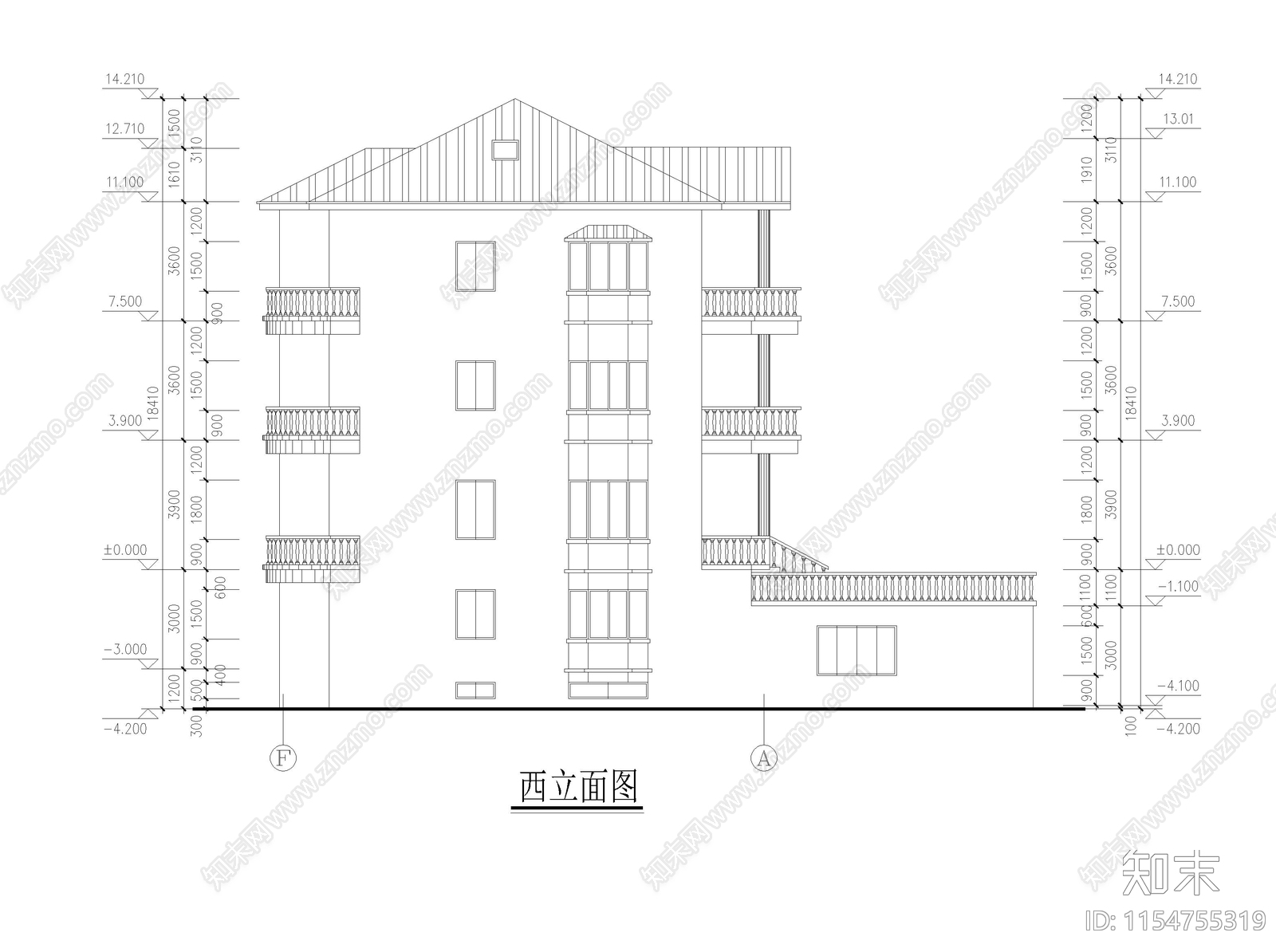 江南民居别墅cad施工图下载【ID:1154755319】