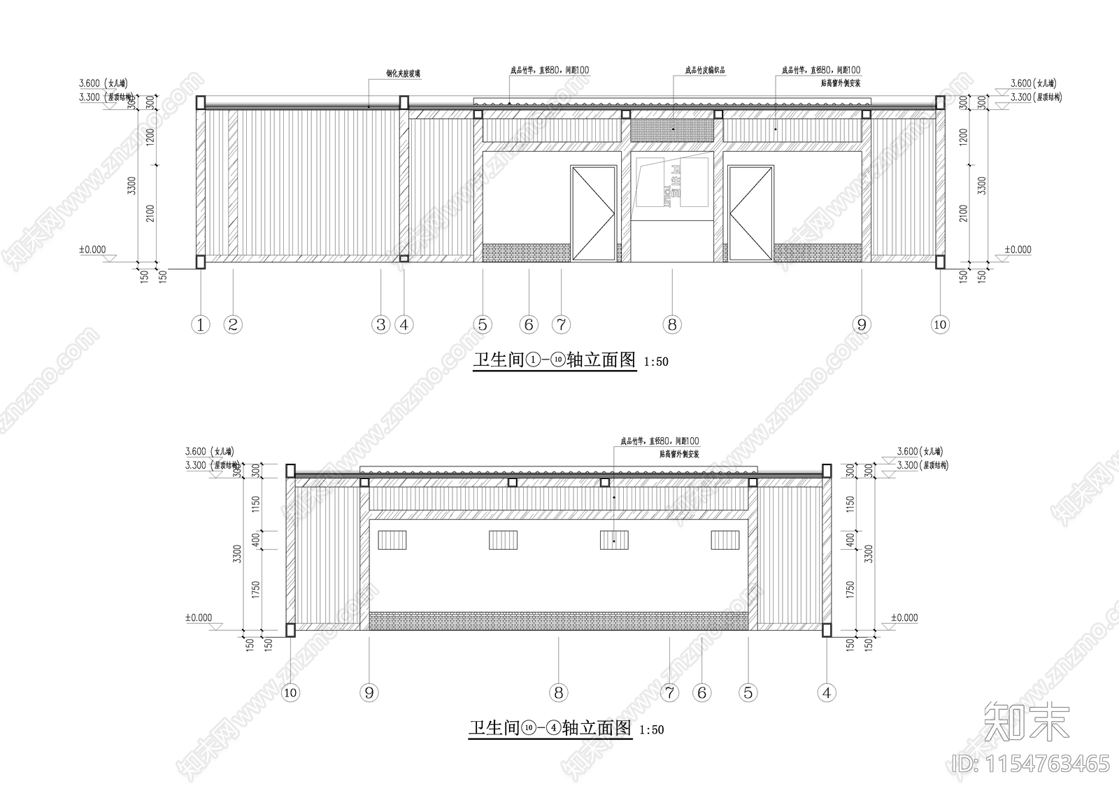 公共厕所cad施工图下载【ID:1154763465】