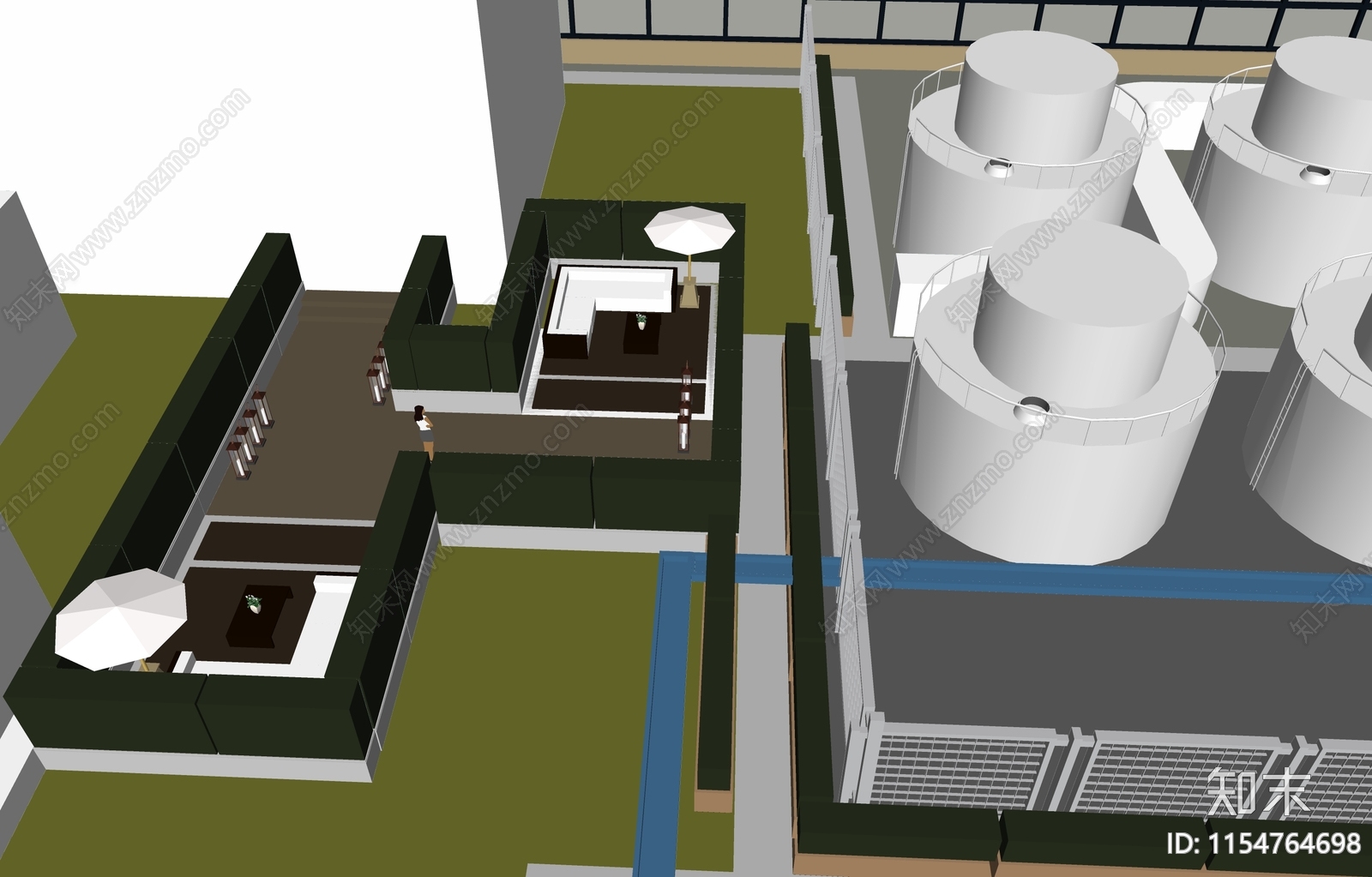 现代厂区景观SU模型下载【ID:1154764698】