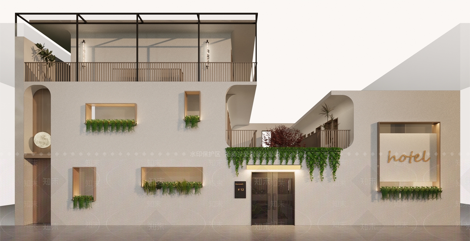 现代民宿建筑外观SU模型下载【ID:1154765223】