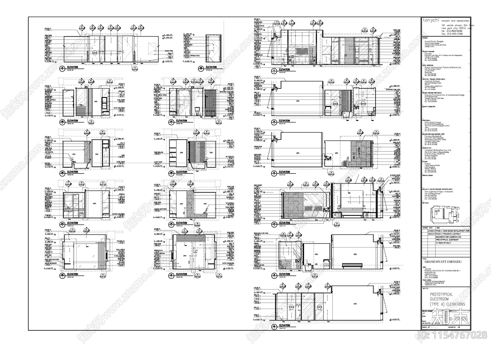 酒店客房样板cad施工图下载【ID:1154767028】