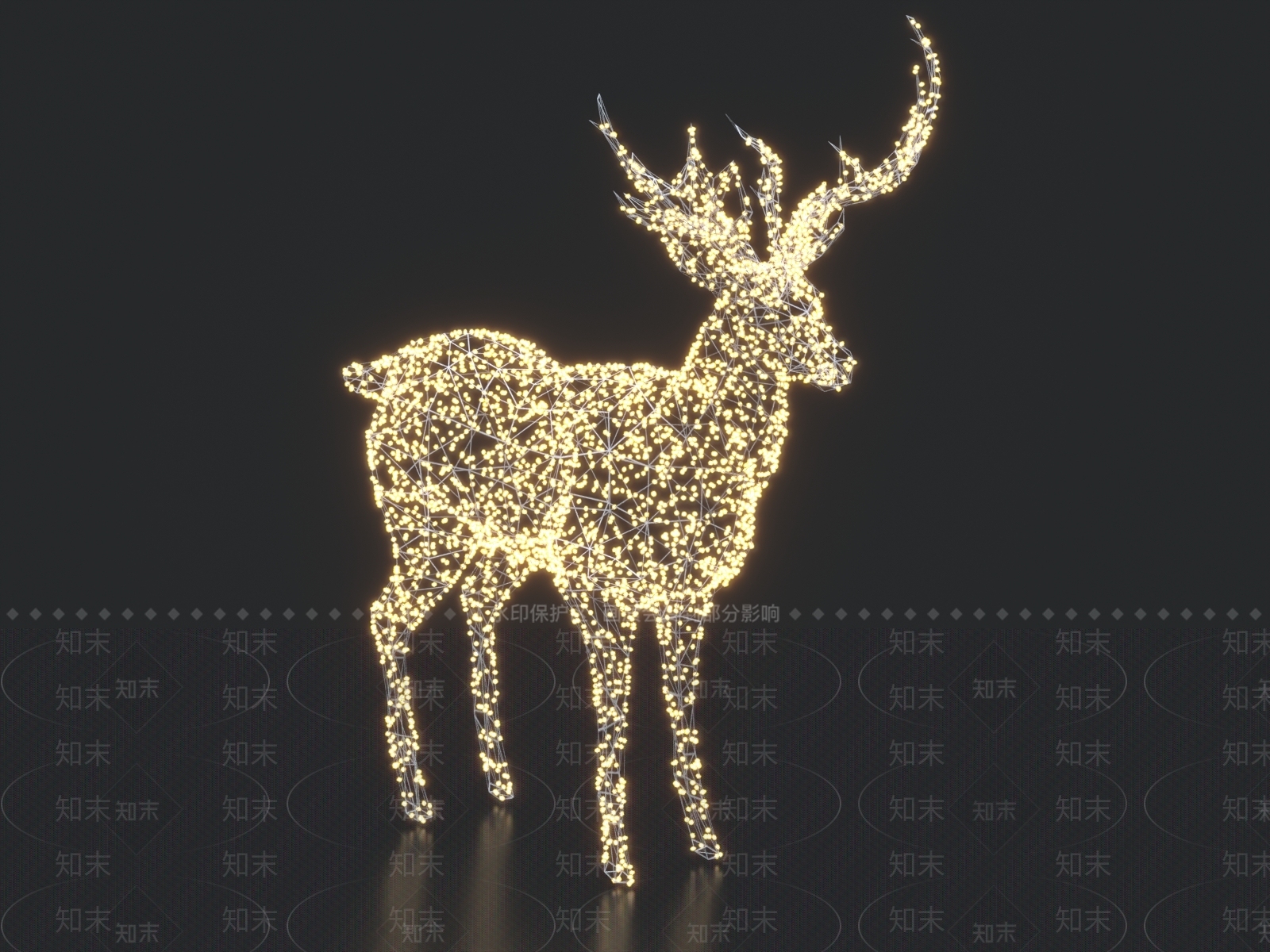 现代圣诞鹿美陈3D模型下载【ID:1154769026】