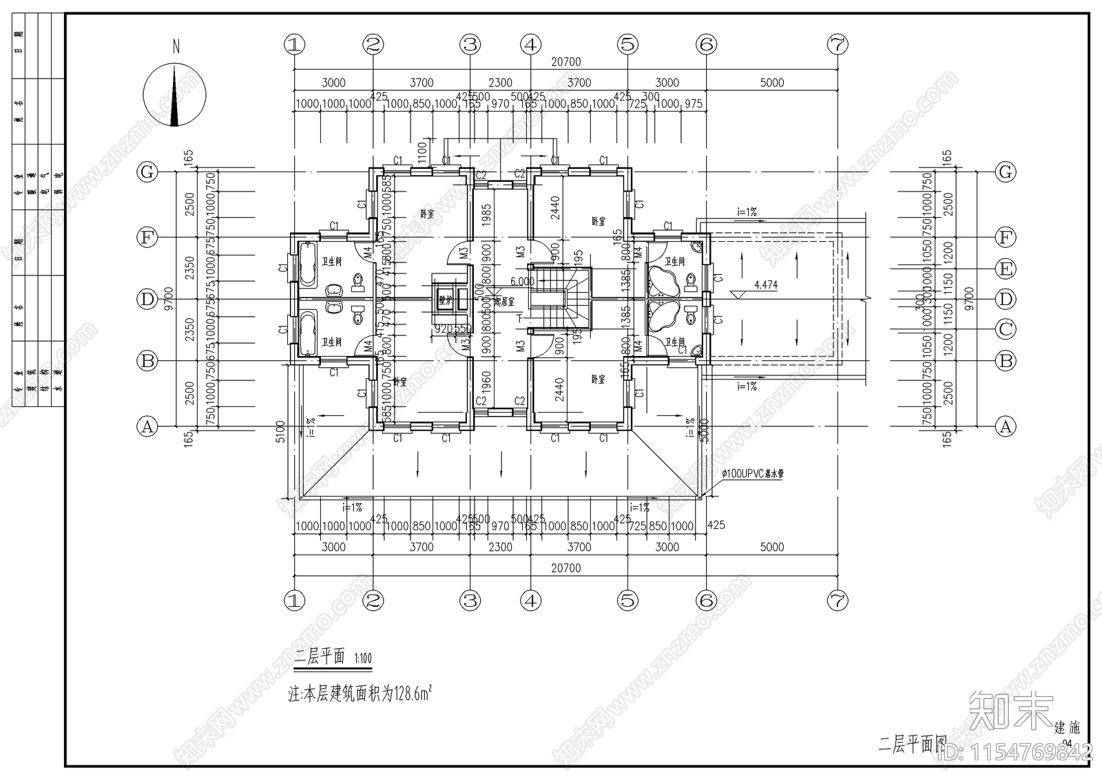 风景区别墅结构建cad施工图下载【ID:1154769842】