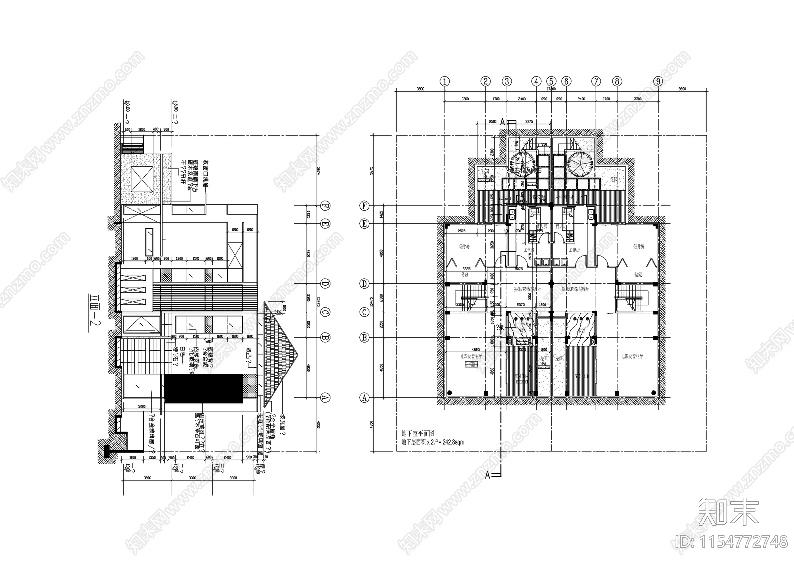 别墅建筑设计图cad施工图下载【ID:1154772748】