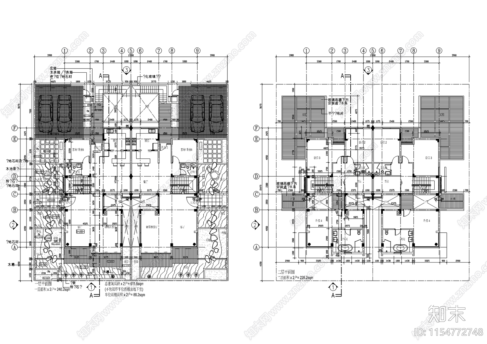 别墅建筑设计图cad施工图下载【ID:1154772748】