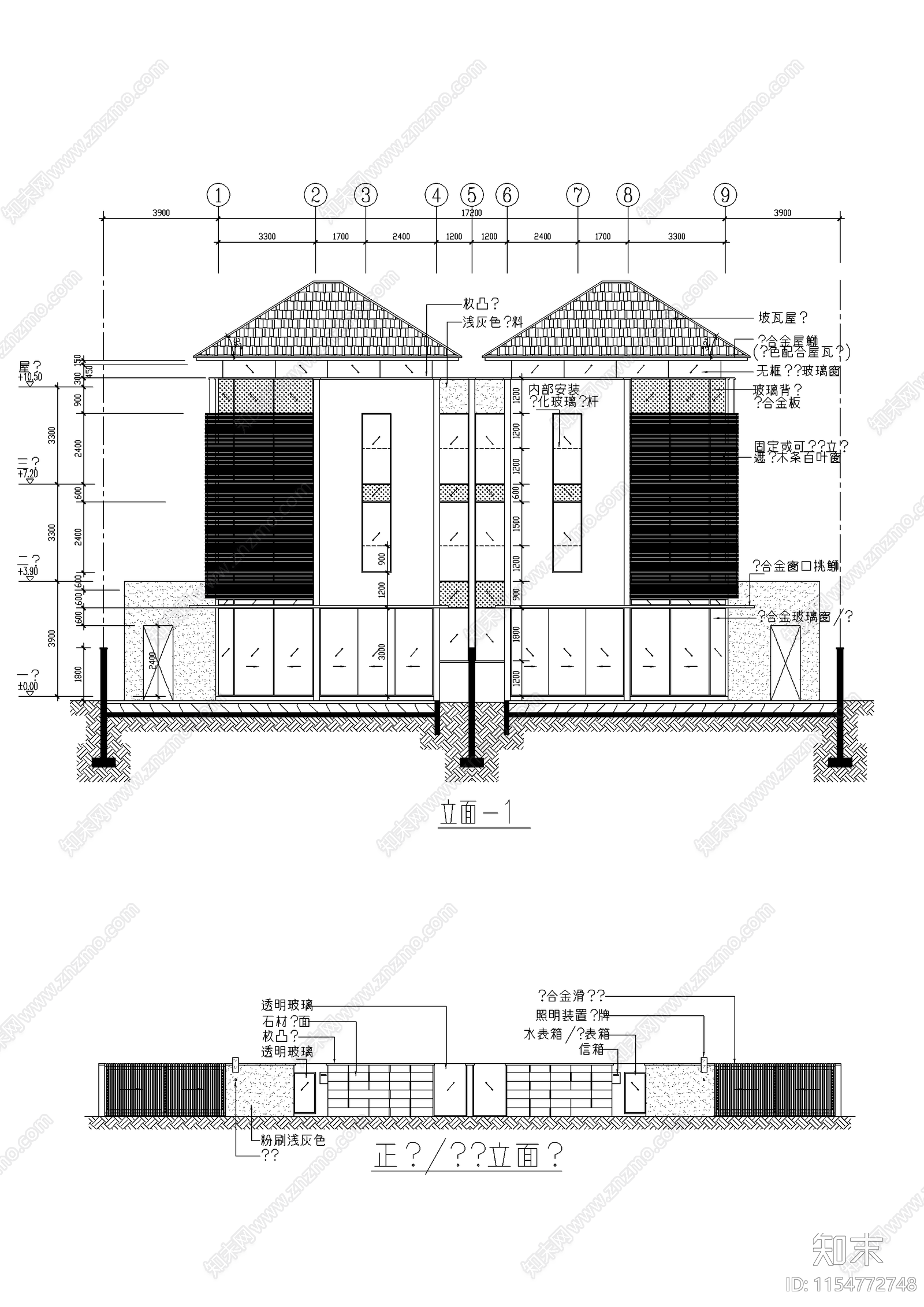 别墅建筑设计图cad施工图下载【ID:1154772748】