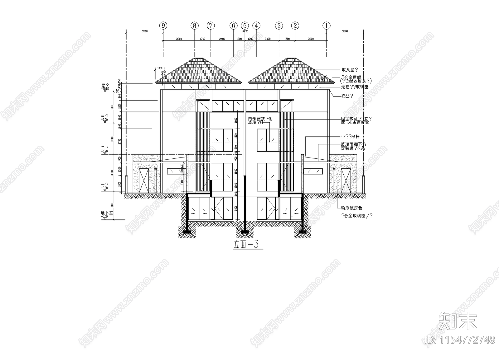 别墅建筑设计图cad施工图下载【ID:1154772748】