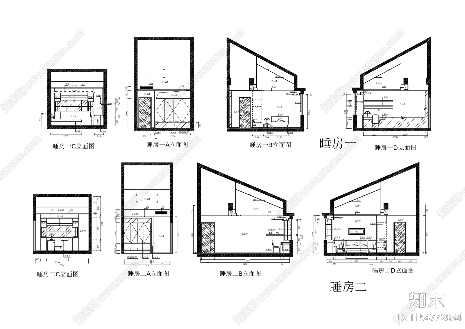 别墅建筑装修cad施工图下载【ID:1154772854】