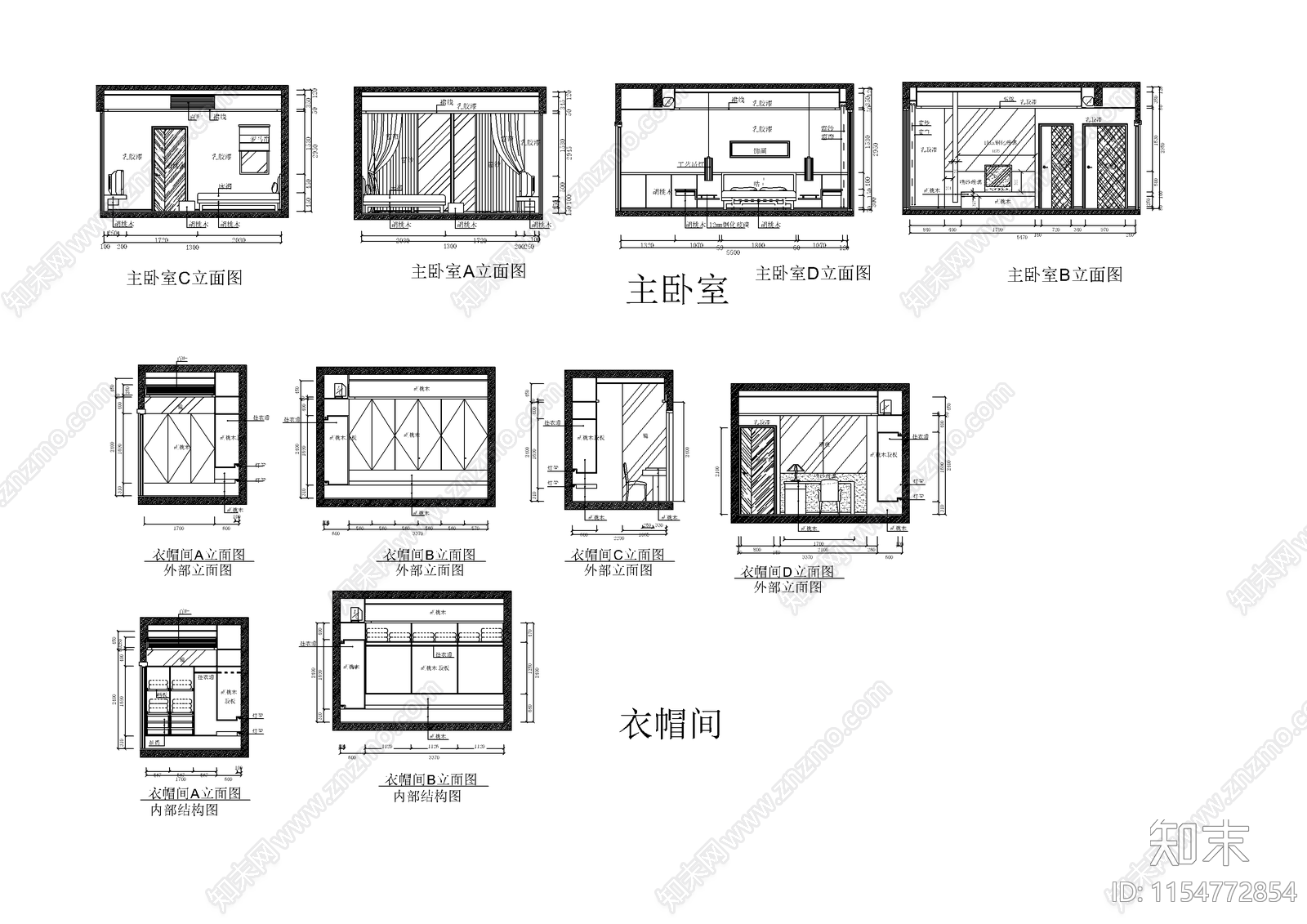别墅建筑装修cad施工图下载【ID:1154772854】