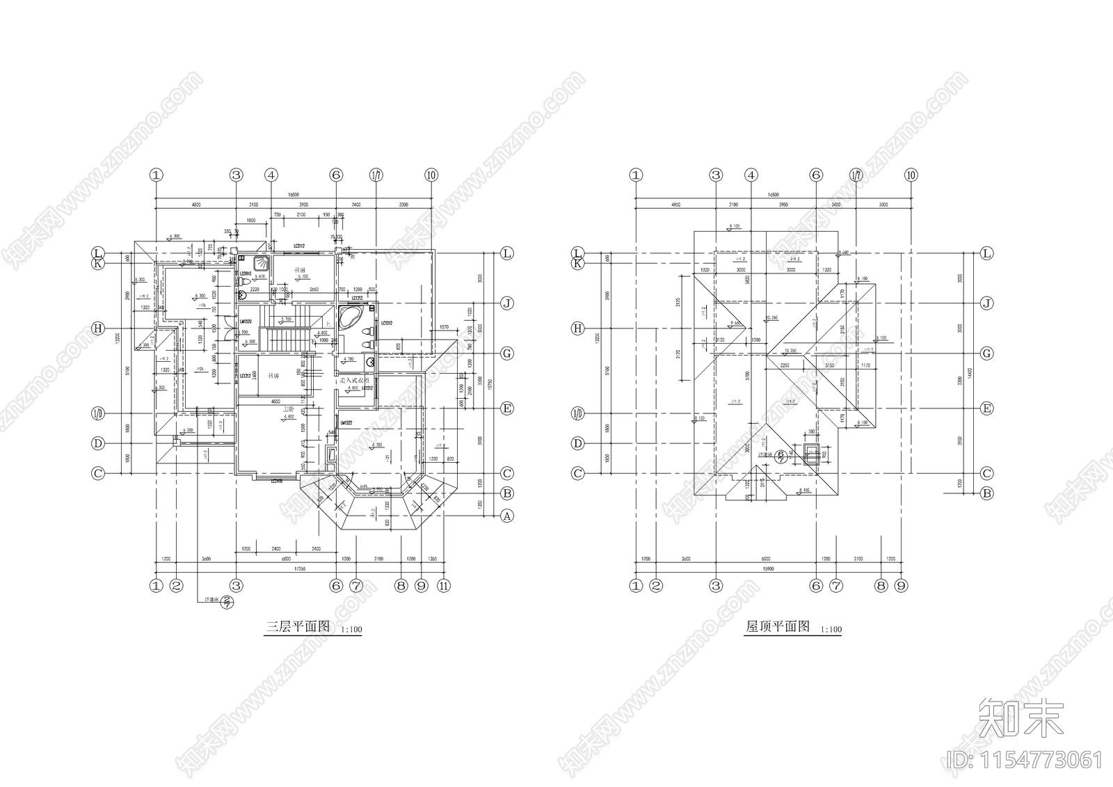 别墅建筑设计图cad施工图下载【ID:1154773061】