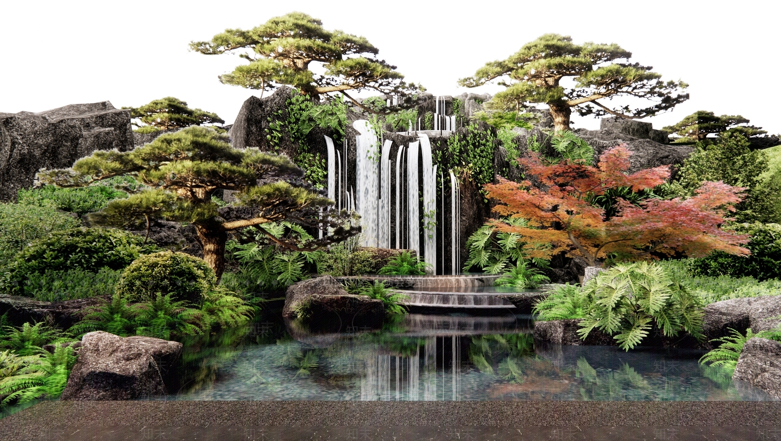 新中式假山水景3D模型下载【ID:1154773118】