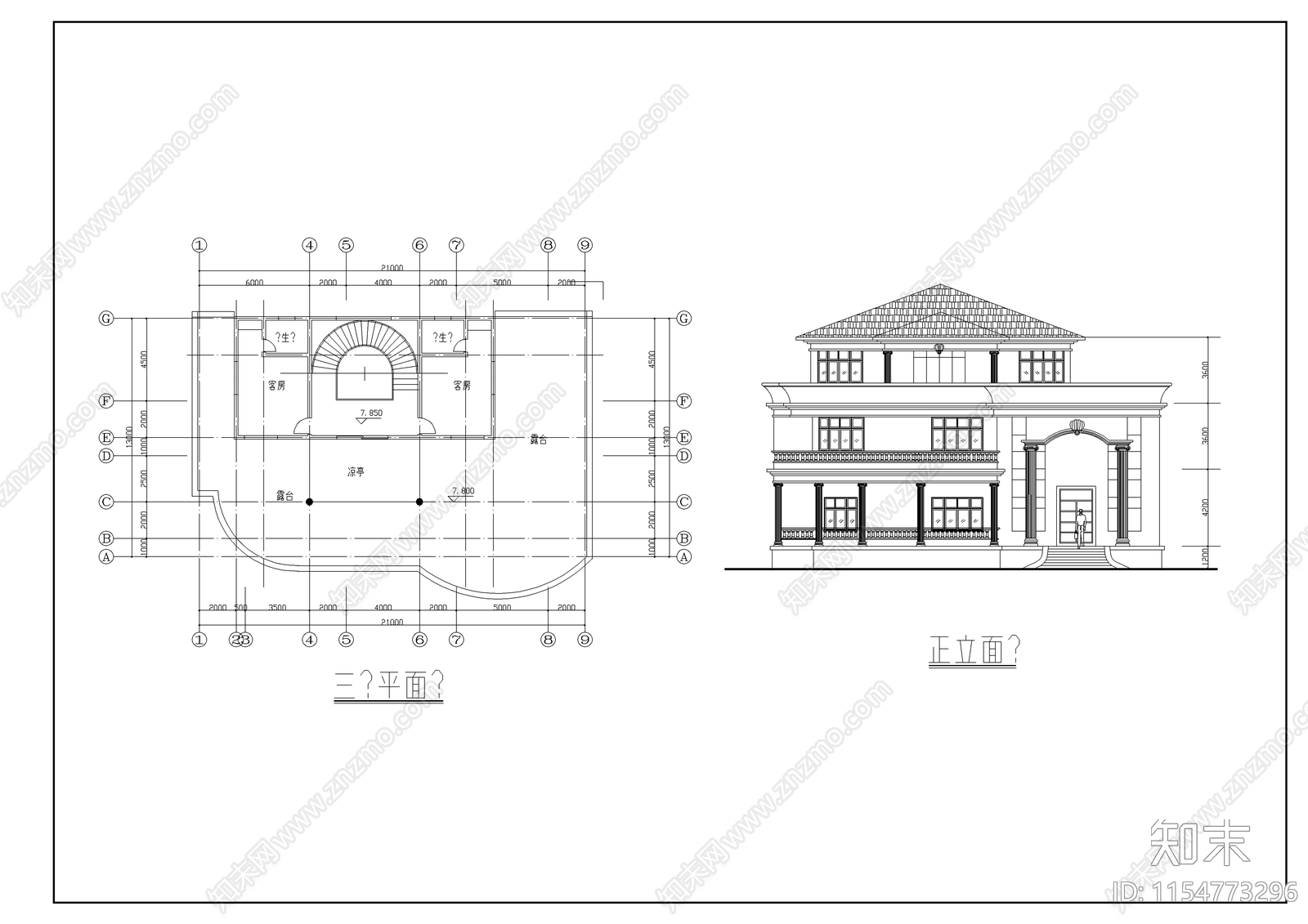 多套别墅建筑设计图cad施工图下载【ID:1154773296】