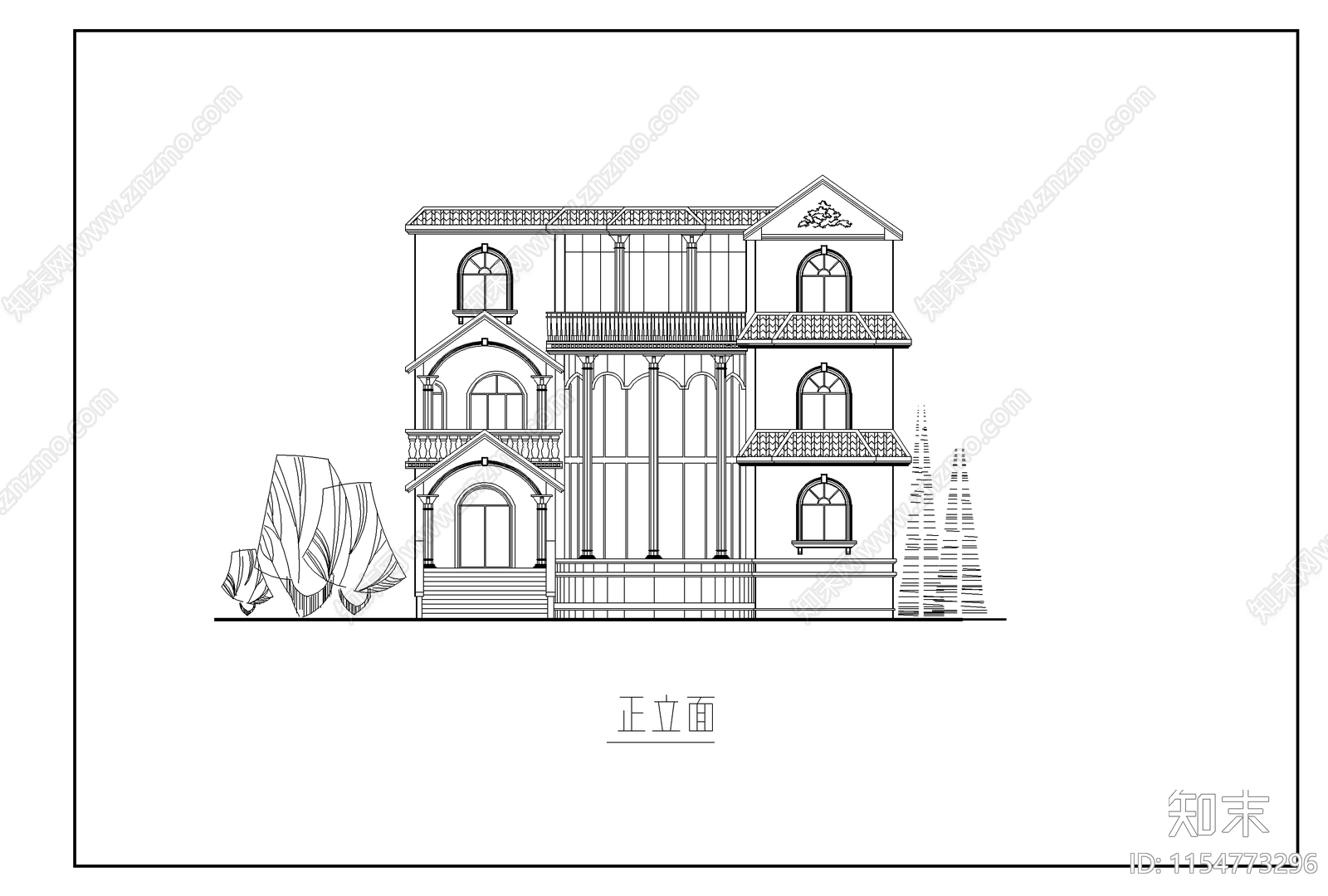 多套别墅建筑设计图cad施工图下载【ID:1154773296】