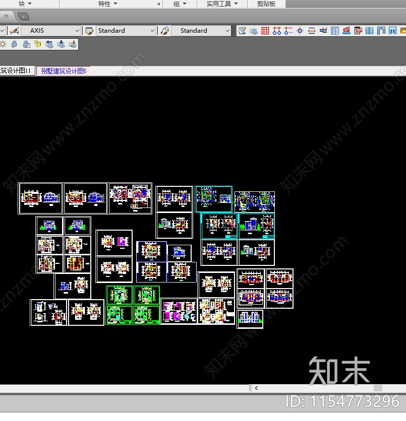 多套别墅建筑设计图cad施工图下载【ID:1154773296】