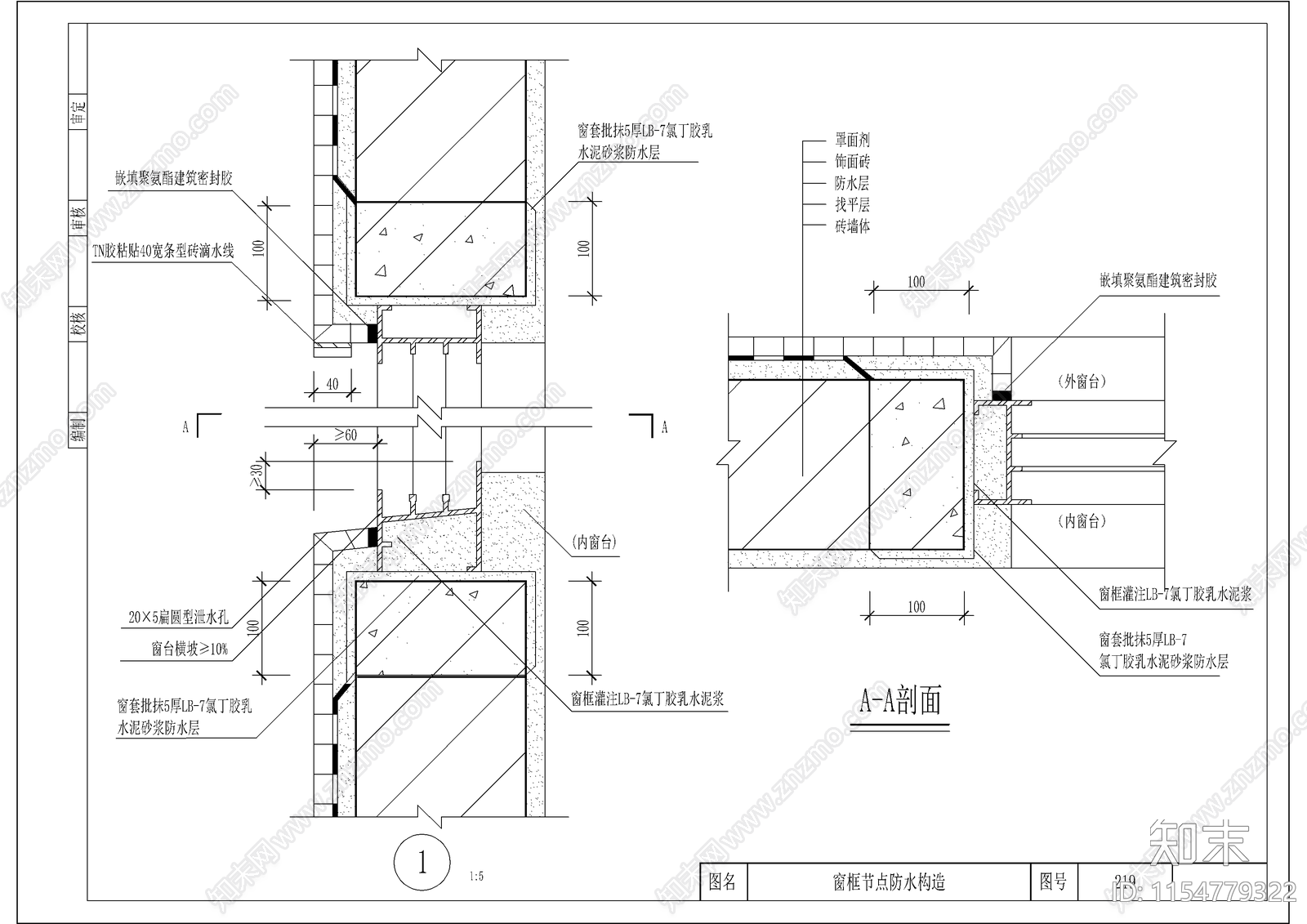 外墙防水施工做法施工图下载【ID:1154779322】