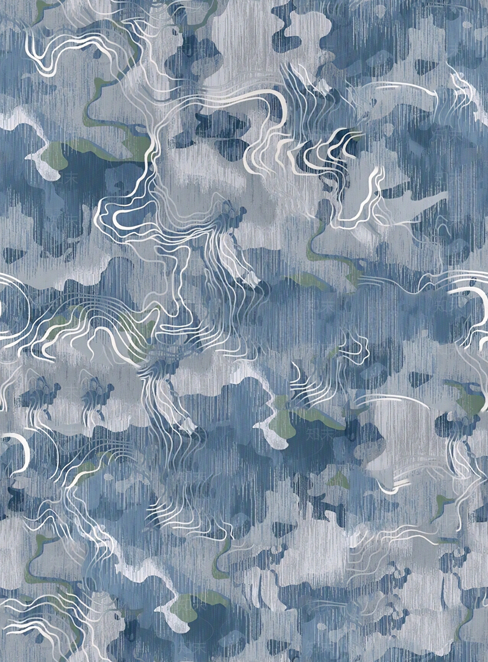 无缝中式蓝灰色纹理地毯贴图下载【ID:1154781950】