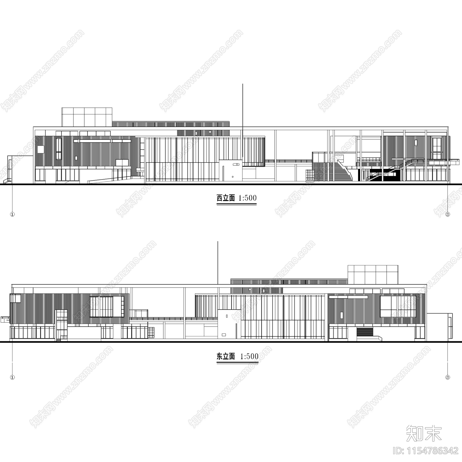 浙江长兴县大剧院影剧院建筑CAD施工图下载【ID:1154786342】