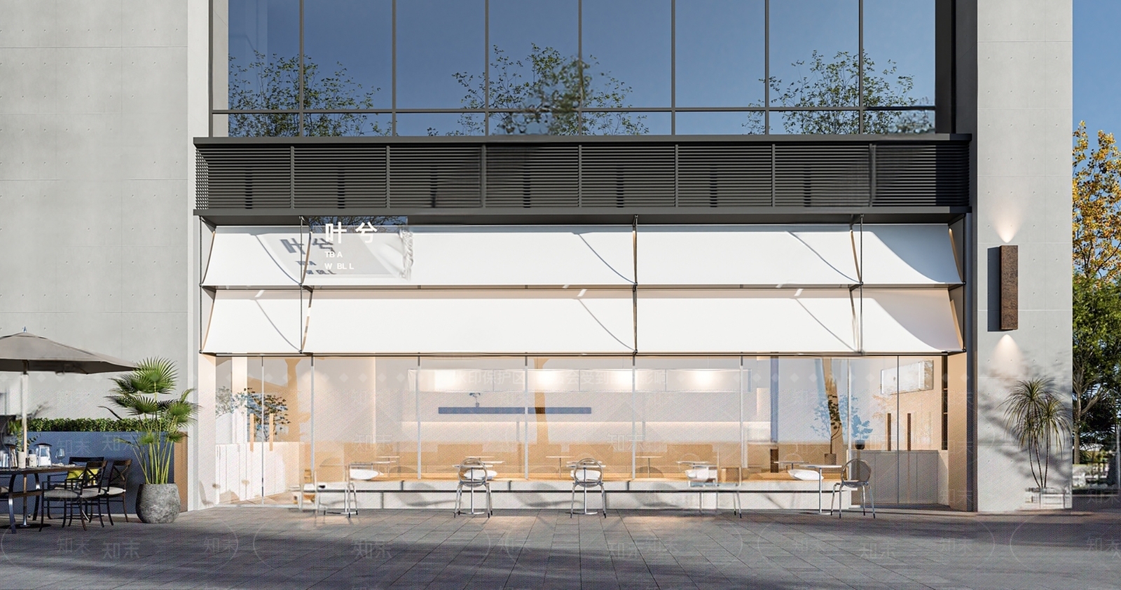 现代餐饮咖啡店门头门面3D模型下载【ID:1154786749】